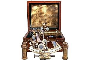 Functional Sextant Navigation Tool with Antique Brass Finish