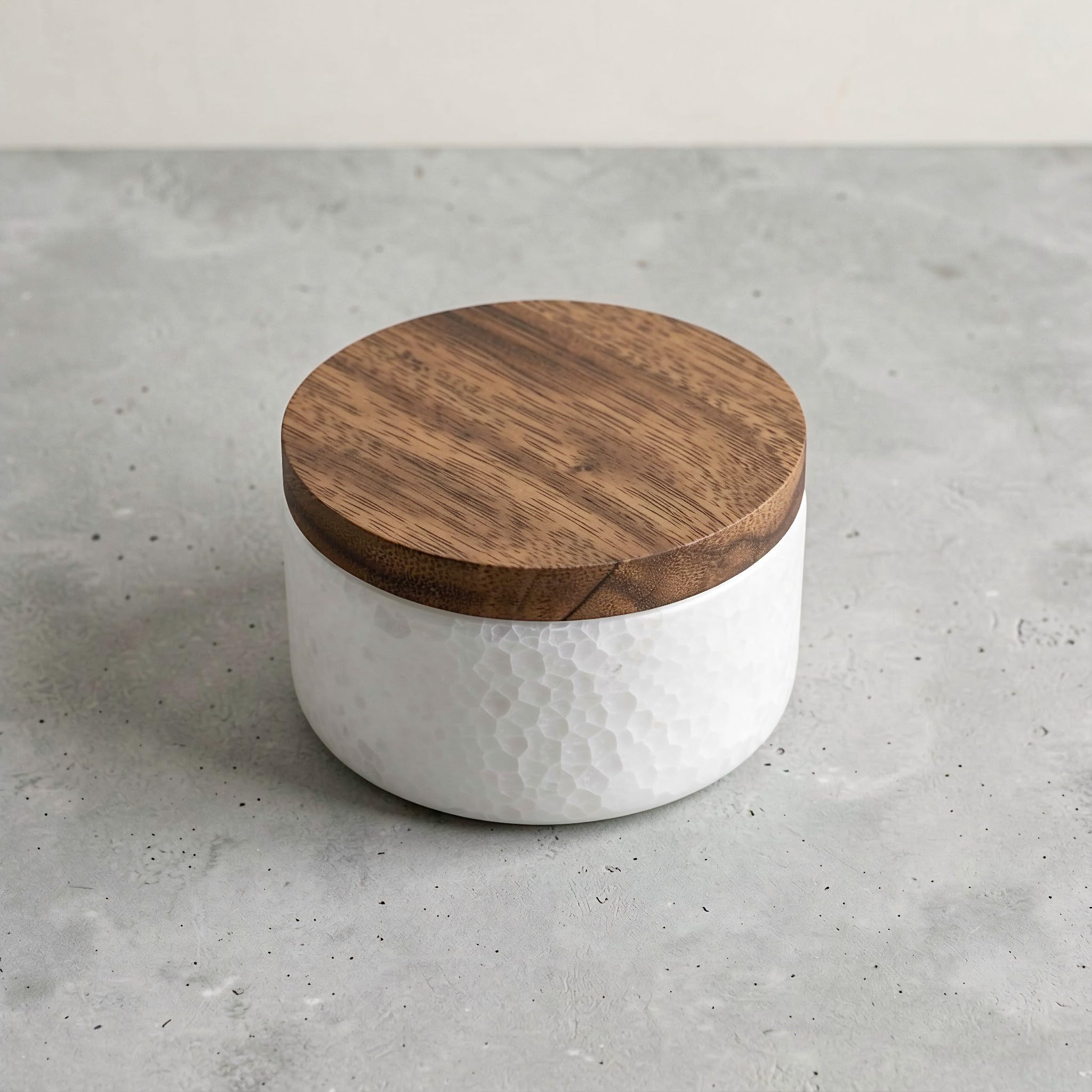 TOYANDONA Pojemnik na przyprawy Marble Salt Cellar, łyżka 6,25 uncji i