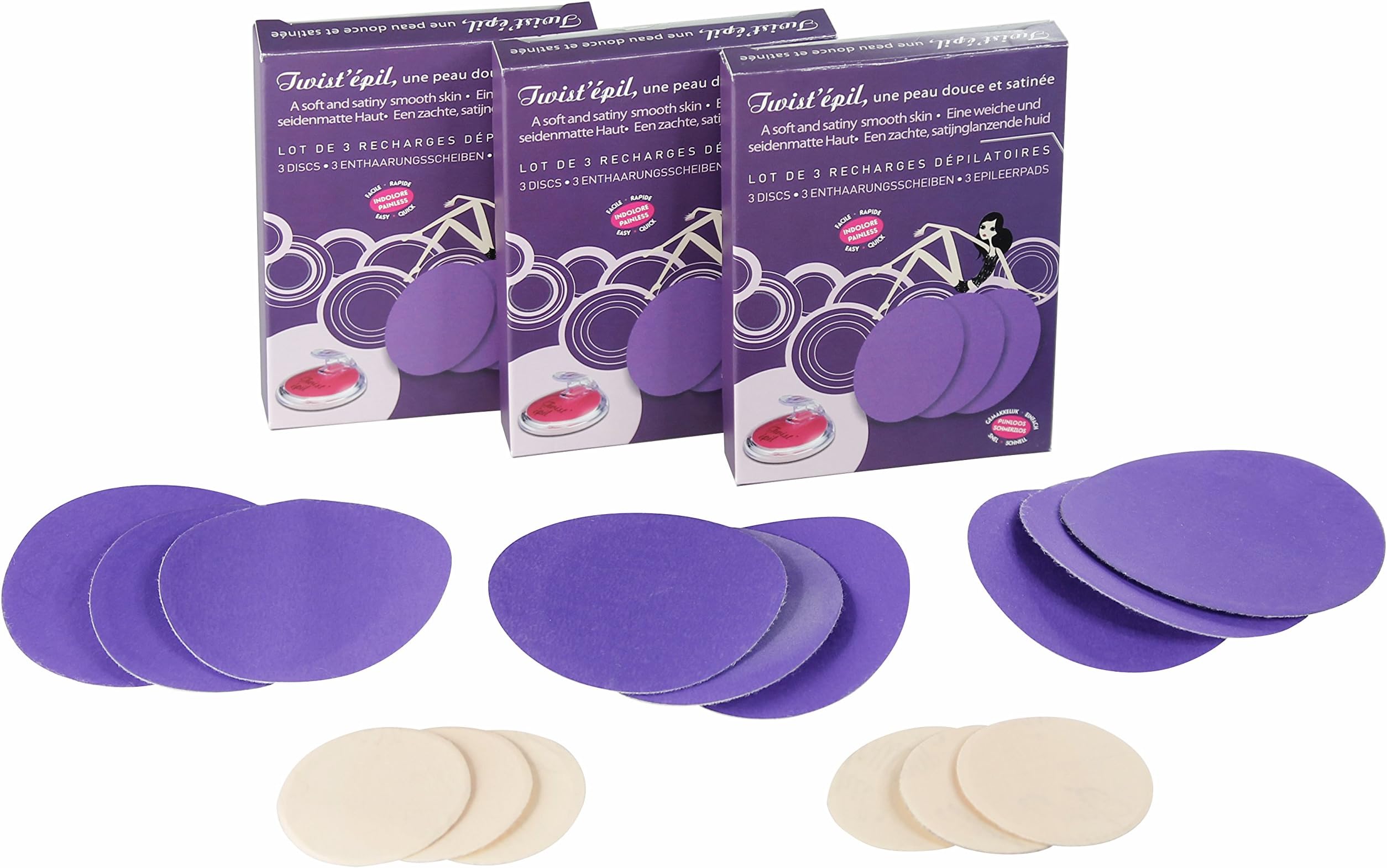 Epil Caresse - Pack of 9 Large Pads + 6 Small Refill Pads for the Depilatory Pebble