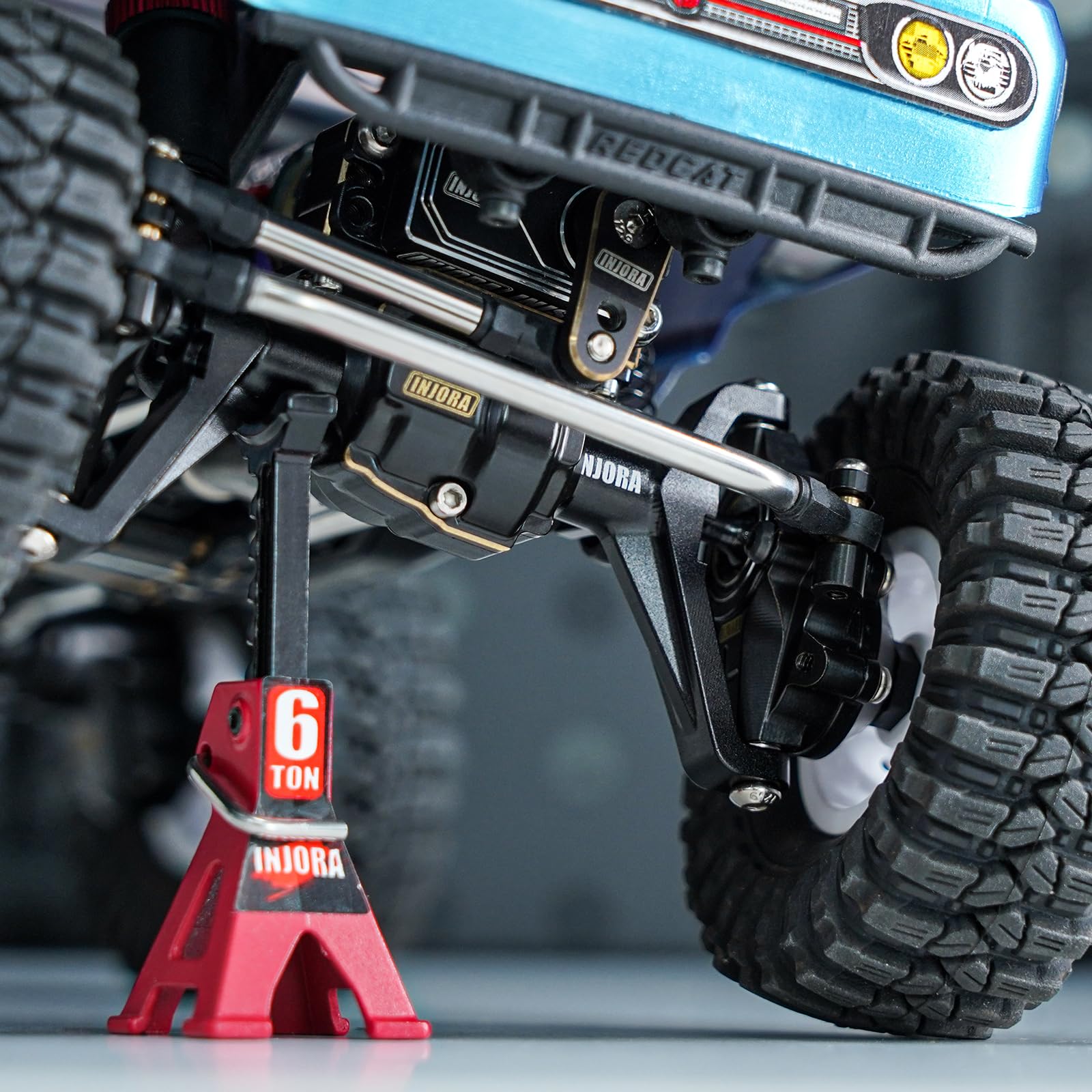 DashRC Aluminum Portal Axles Set For Redcat Ascent-18 1/18 RC Crawler - Front & Rear Axles With Steel Gears, Servo Mount & Links