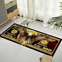 Vista 6 de Alfombra fresca de águila calva, color rojo oscuro y dorado, alfombra de 100 dólares, alfombra de pasillo para lavandería, cocina, alfombras
