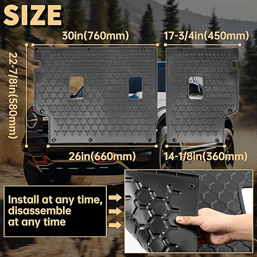 Miniatura 6 de KUAFU Tapete de respaldo de asiento compatible con Ford Bronco Sport 2021-2023, protector de asiento trasero dividido, forro negro