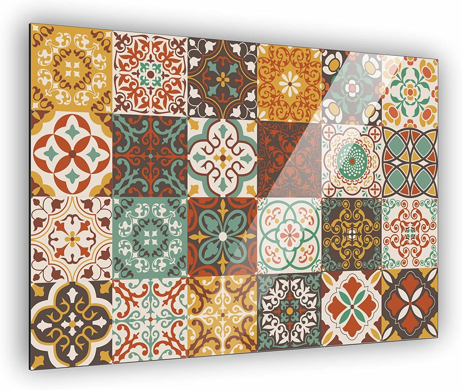 Paraschizzi Da Cucina Stile Portoghese - Pannello Decorativo In Alluminio Per Protezione Pareti, 60x40 Cm - Foto 3