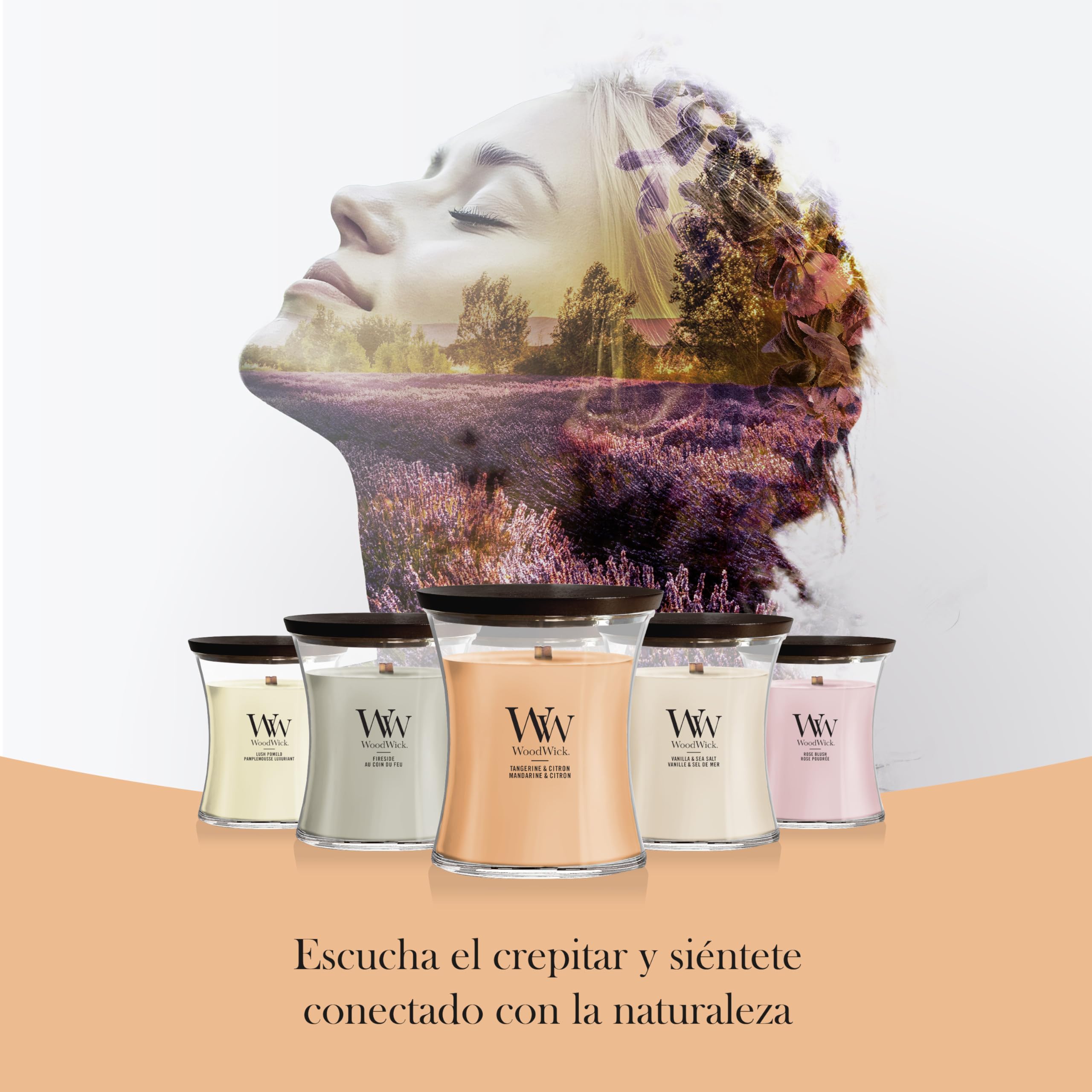 WoodWick | Vela Elíptica | Mandarina y Limón | Gran regalo para mujeres