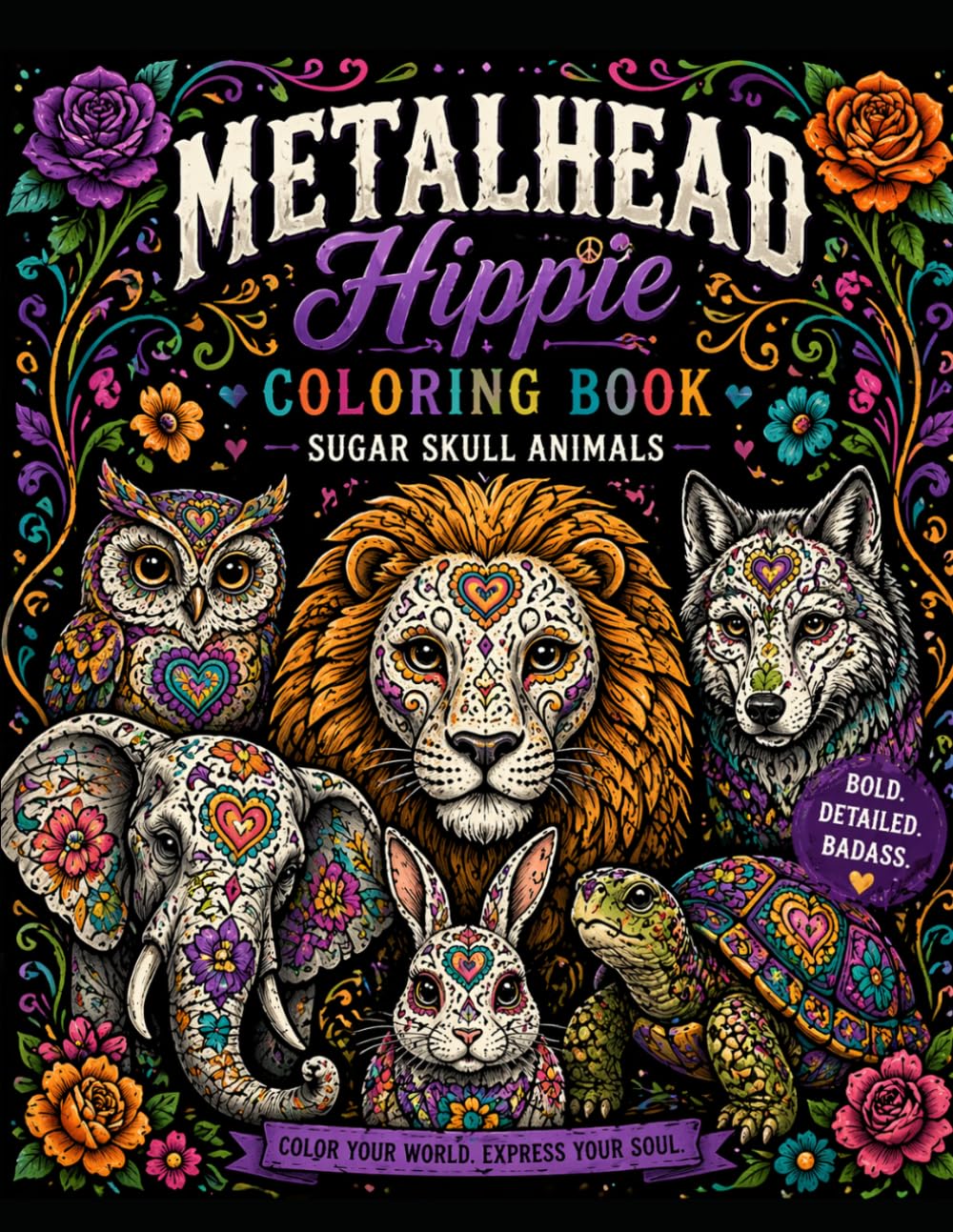 Sugar Skull Animals: Coloring Book