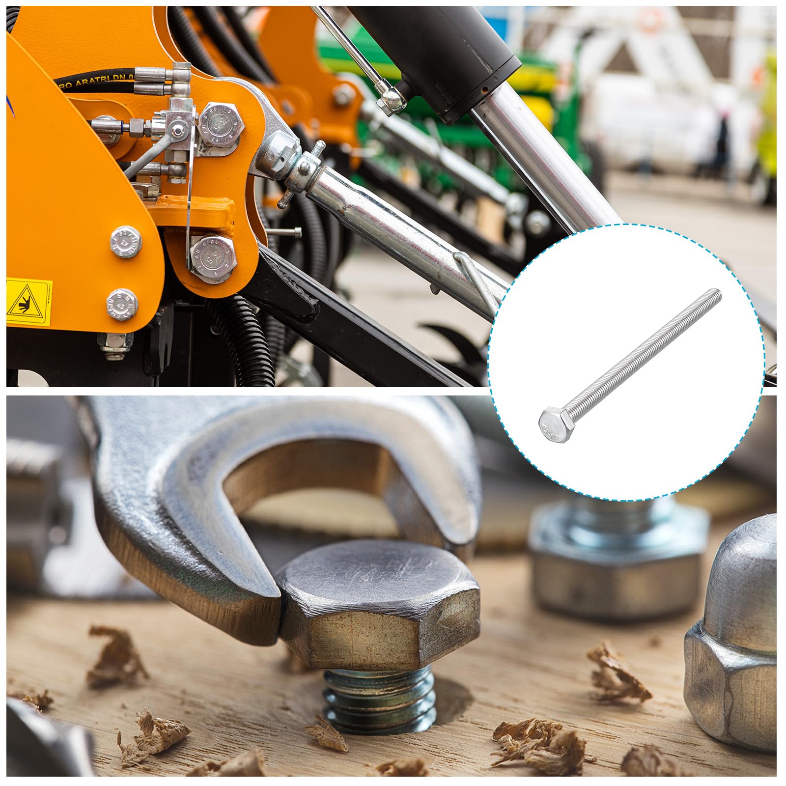 METALLIXITY Hex Bolts (M8-1.25x130mm) 5Pcs, 304 Stainless Steel Coarse Fully Threaded Hex Head Screw Bolt Machine Screws - Image 4