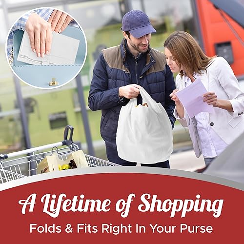 Miniatura 4 de Simply Cool Paquete de 50 Bolsas de Compras Reutilizables Ecológicas Tipo Camiseta para Comestibles 21.5"x12.2"x7.2" Duraderas, Reciclables,