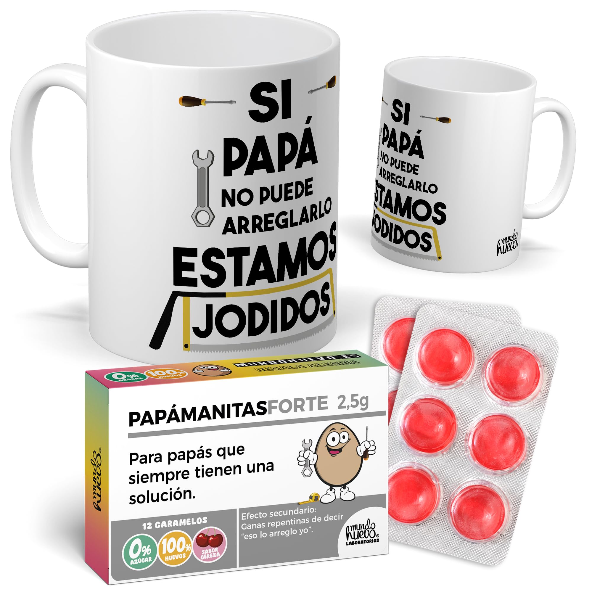 mundohuevo Taza Regalo Mamá | Taza de Cerámica + Caramelo de Mamá | Aunque a Veces ladres Eres el Mejor Padre | Detalle Original para Madres | Regalo Divertido — view 10