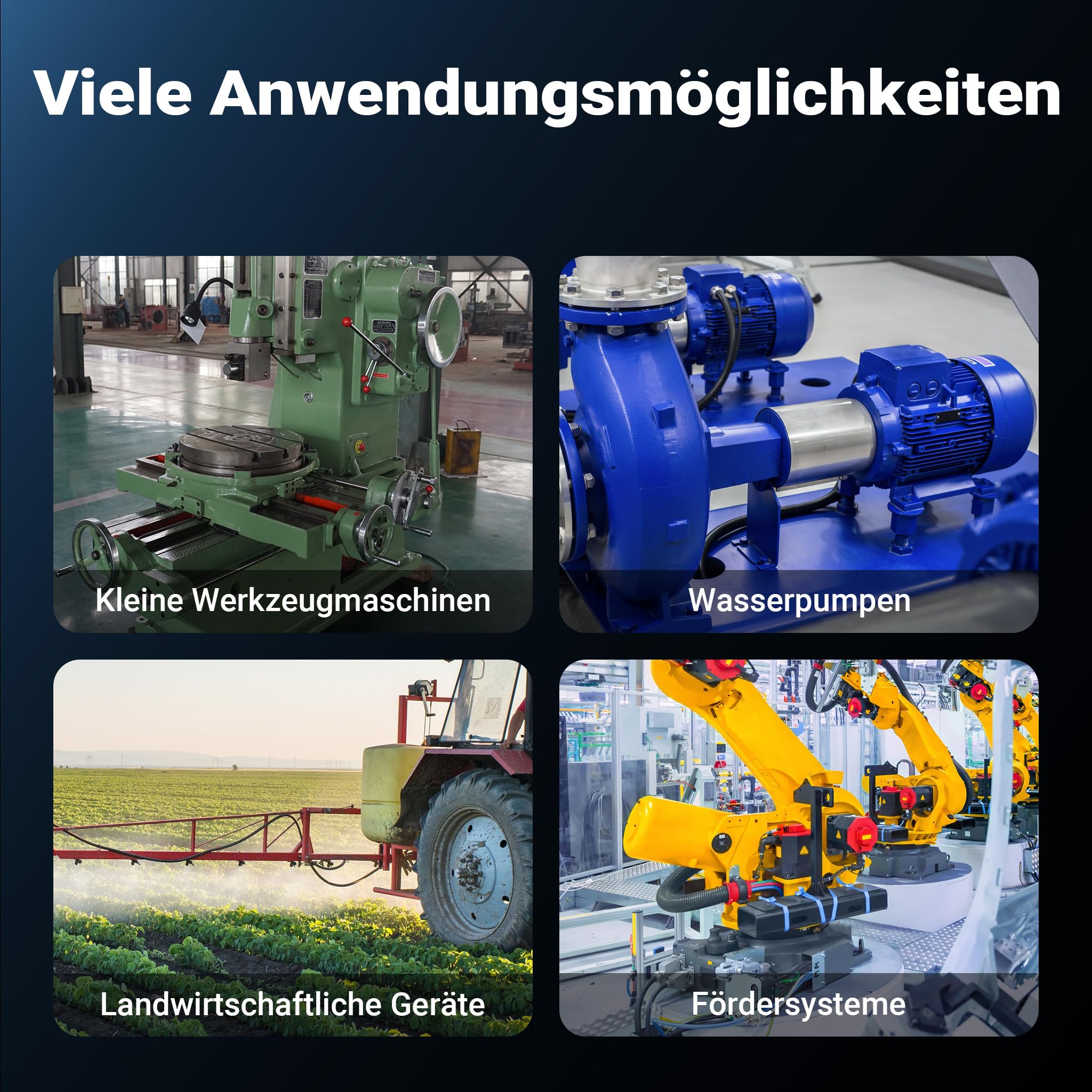 Wiltec Elektromotor 1-phasig, Elektro Motor 4-polig 0,37 kW, Einphasen Wechselstrommotor 1400 U/min, Induktionsmotor Aluminium, kompakter Motor
