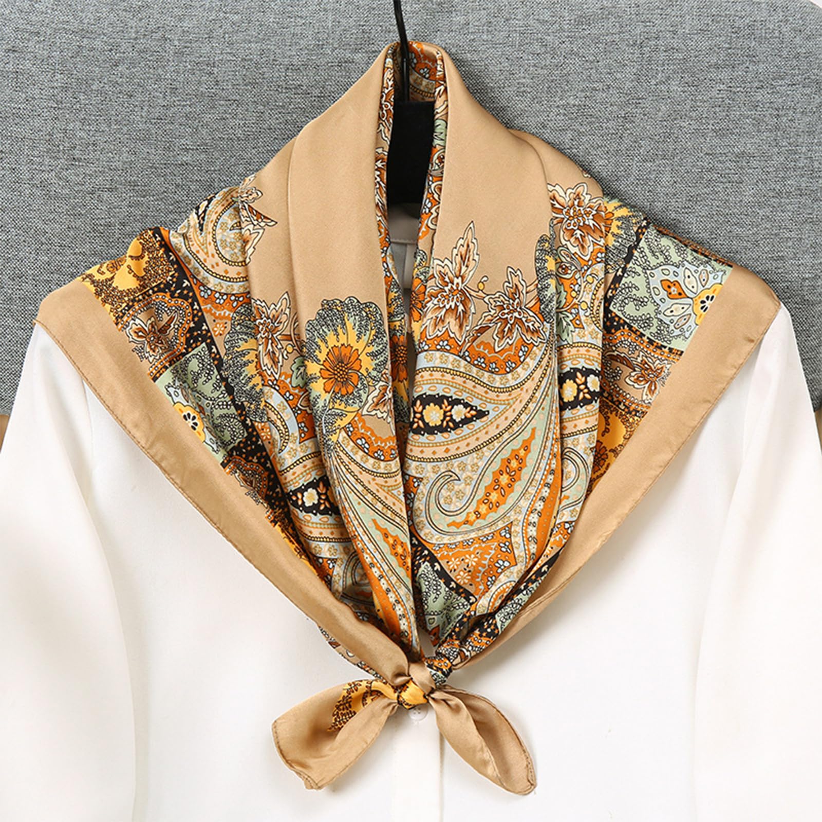 2 dużych kwadratowych satynowych hidżabów, chustka na szyję, bandana, pirat, kapitan, chusta na głowę, chusteczka,na imprezę, jedwabnych Klasyczny wzór kwadratowego hidżabu plażowego dla kobiet