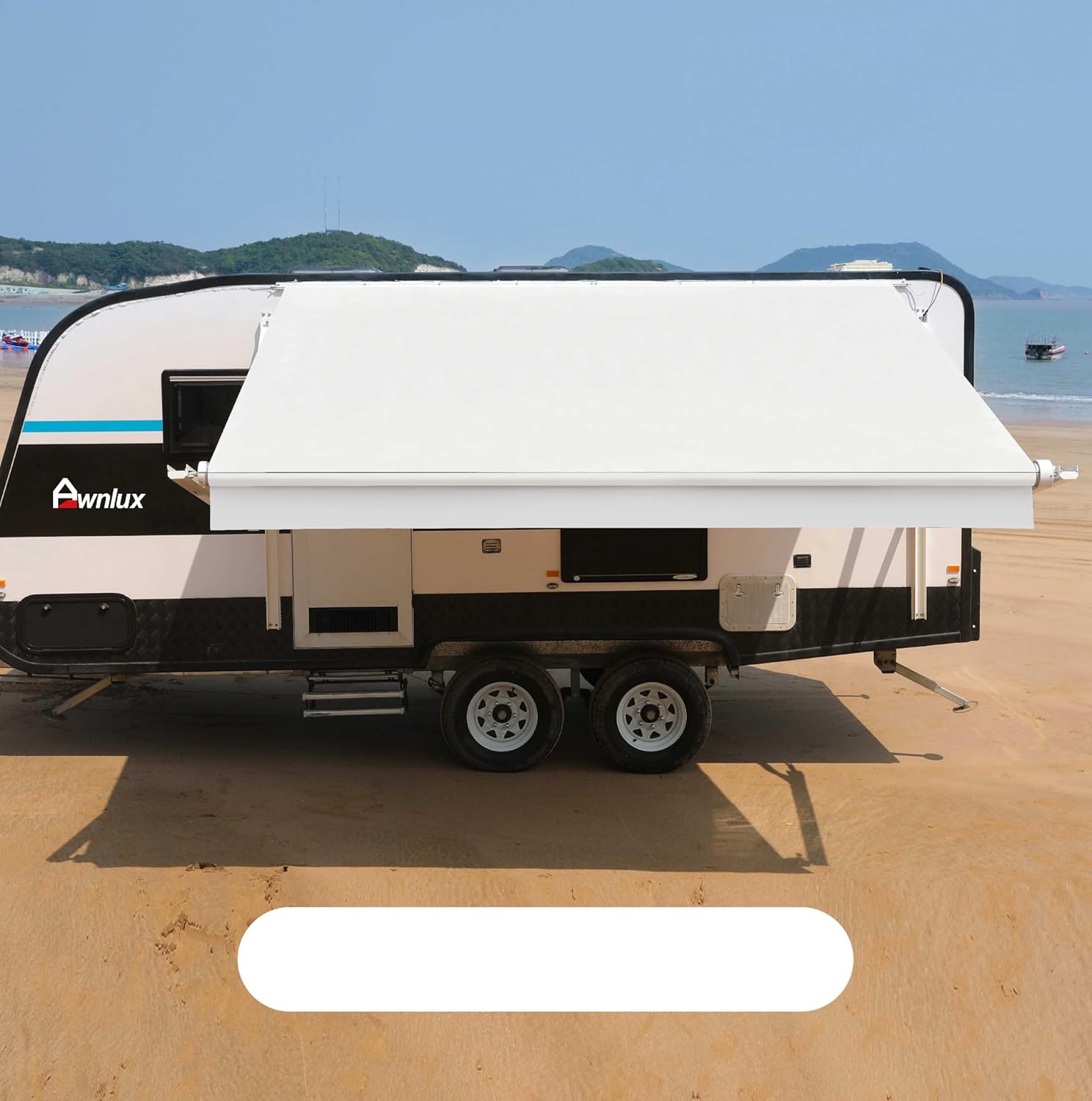 AWNLUX-RV Awning Fabric Replacement - Heavy Duty Weatherproof 4-Ply Vinyl Camper Awning Fabric - Universal Outdoor Canopy for Camper, Trailer, and Motorhome Awnings - Solid White - 11' (Fabric 10'2") FABRIC SIZE 10 FEET 2 INCH FOR 11 FEET AWNING Solid Whi