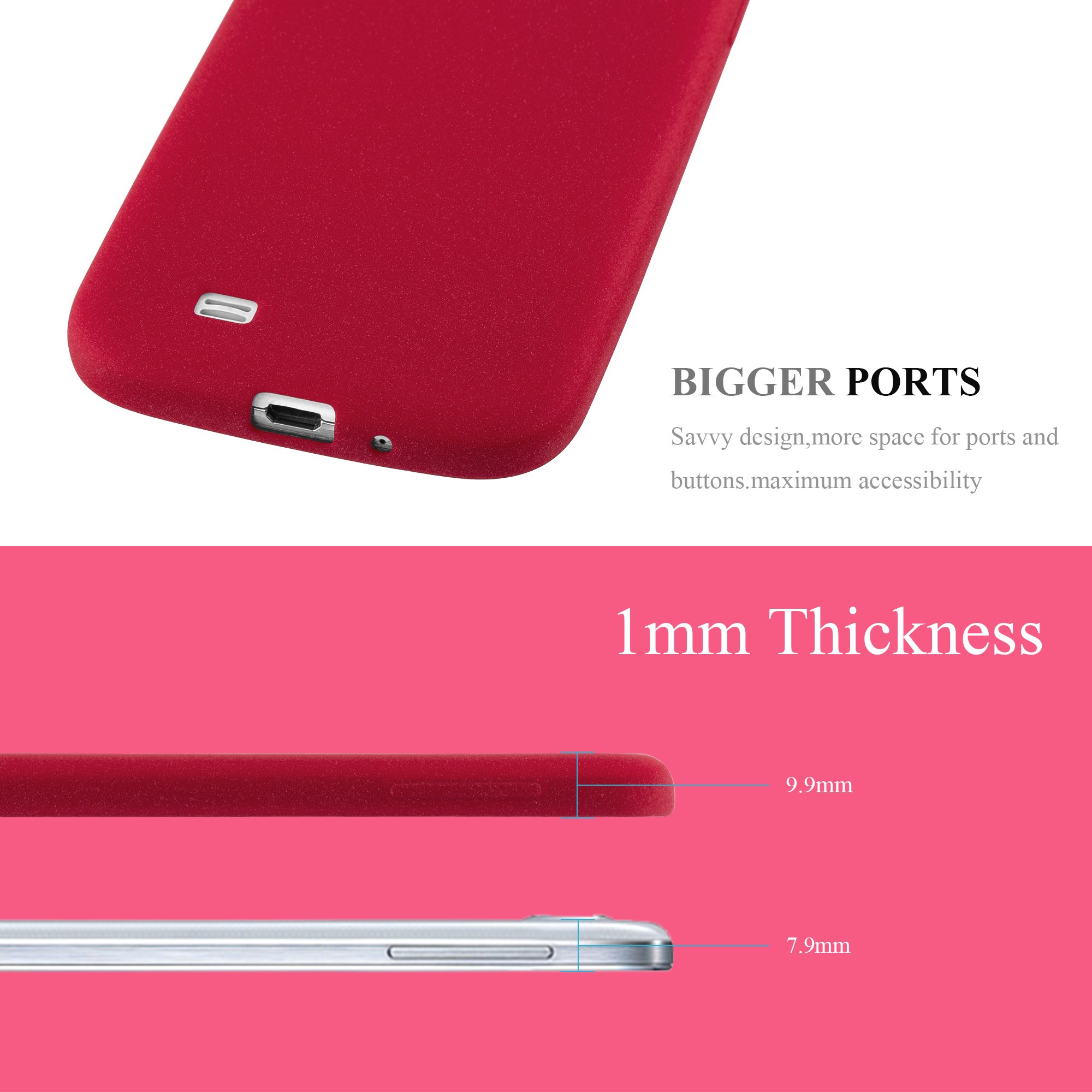Cadorabo Case for Sony Xperia C4 in FROST RED - Protective Cover TPU