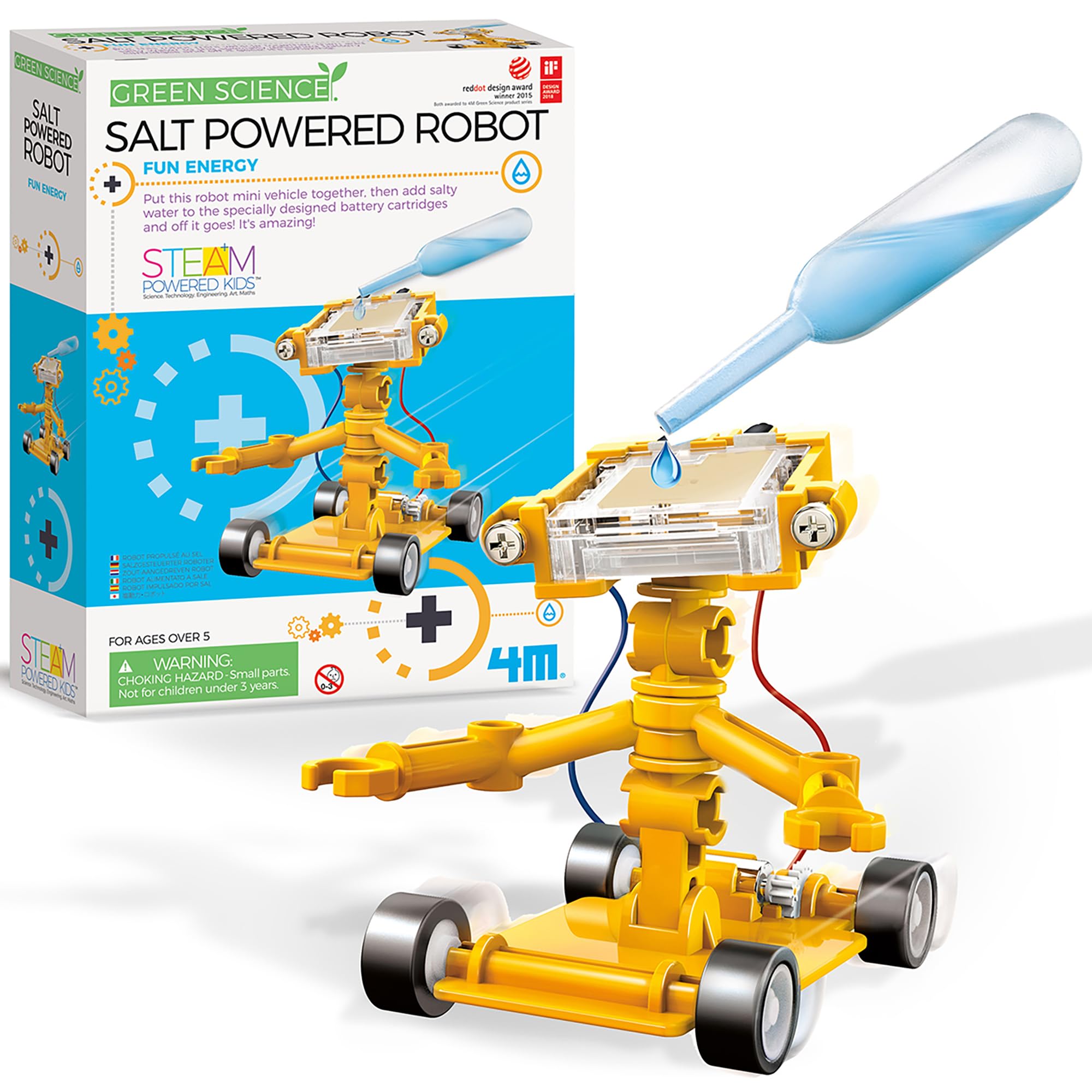 4M Green Science – Robot Alimentado Por Agua Salada – Kit Educativo De Energía Alternativa Para Niños Desde 8 Años
