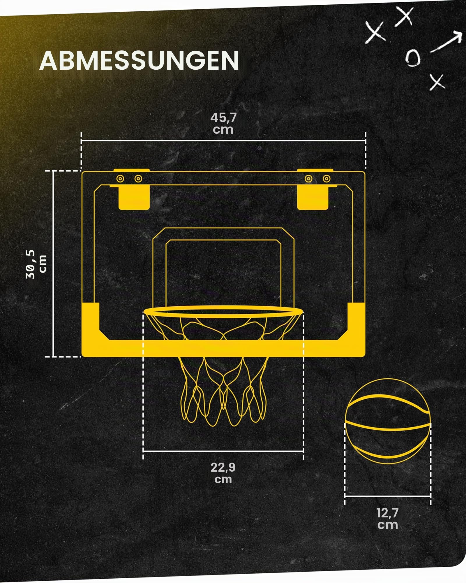 SKLZ Pro Mini Basketballkorb für Innenräume mit bruchsicherer Rückwand, Break-Away-Ring und Türhalterung- Der langlebige Türkorb für Homeoffice, Zuhause und Wohnheim