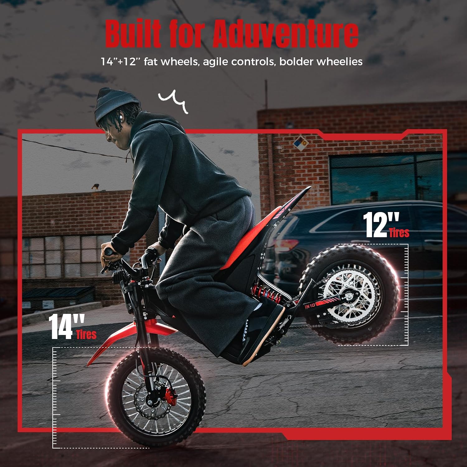 Yozma IN10 Electric Dirt Bike, 2600W 40MPH Electric-Motorcycle with 48V/23AH Battery Ebike, Full Hydraulic Brakes and Suspensions Mountain Off-Road E Dirt Bike, for Teens & Adults thumbnail