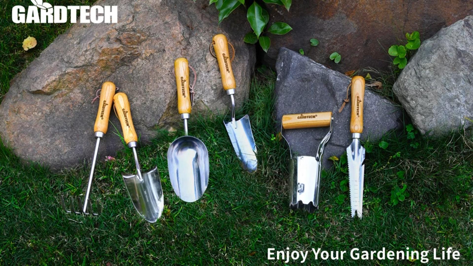 2 Blumenzwiebel-Pflanzhölzer Mit Kalibrierung - Edelstahl Werkzeug Mit Holzgriff Für Garten