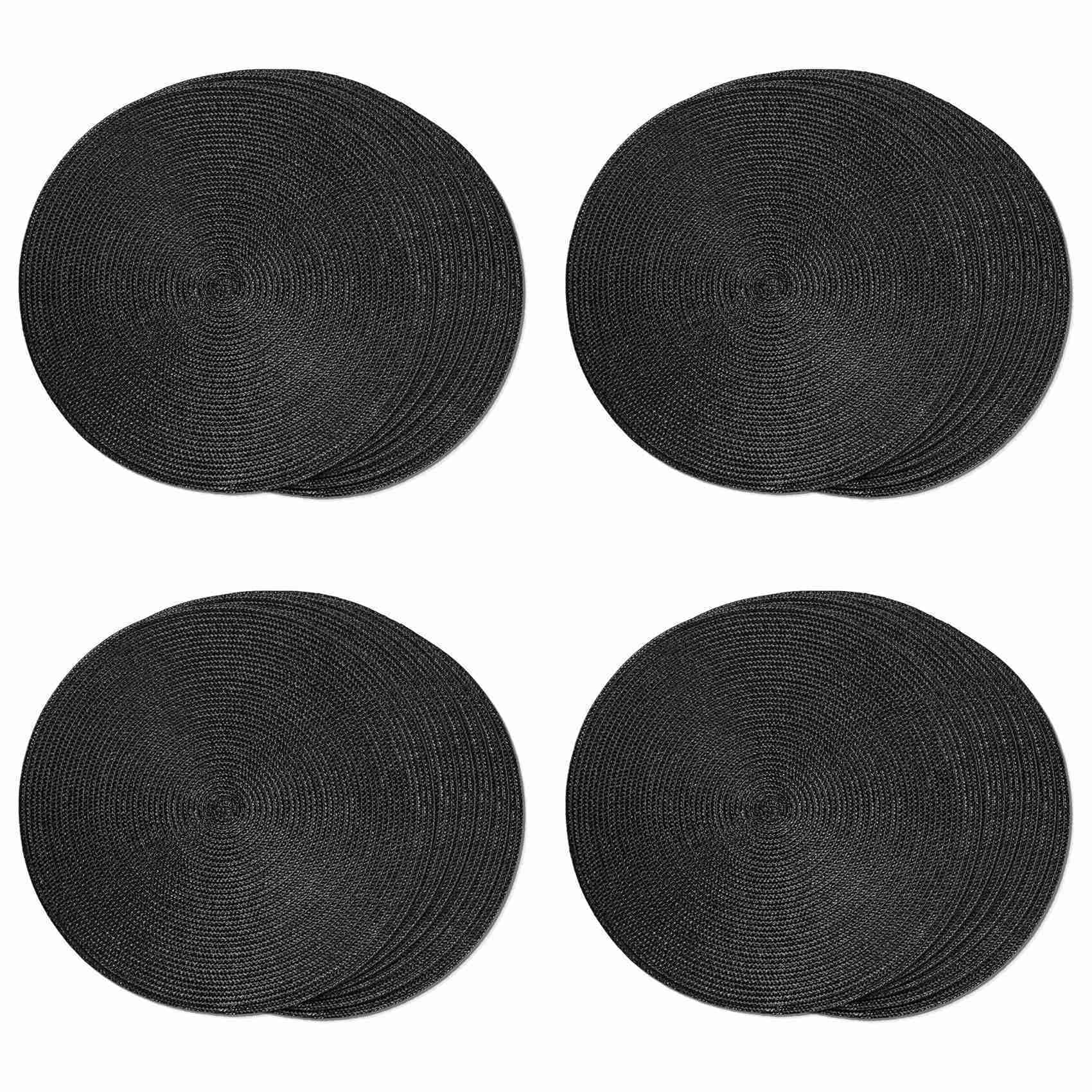 Vjsujehgy Round Braided Placemats Set of 24 Table Mats for Dining Tables Woven Washable Non-Slip Place Mats 15 Inch Halloween
