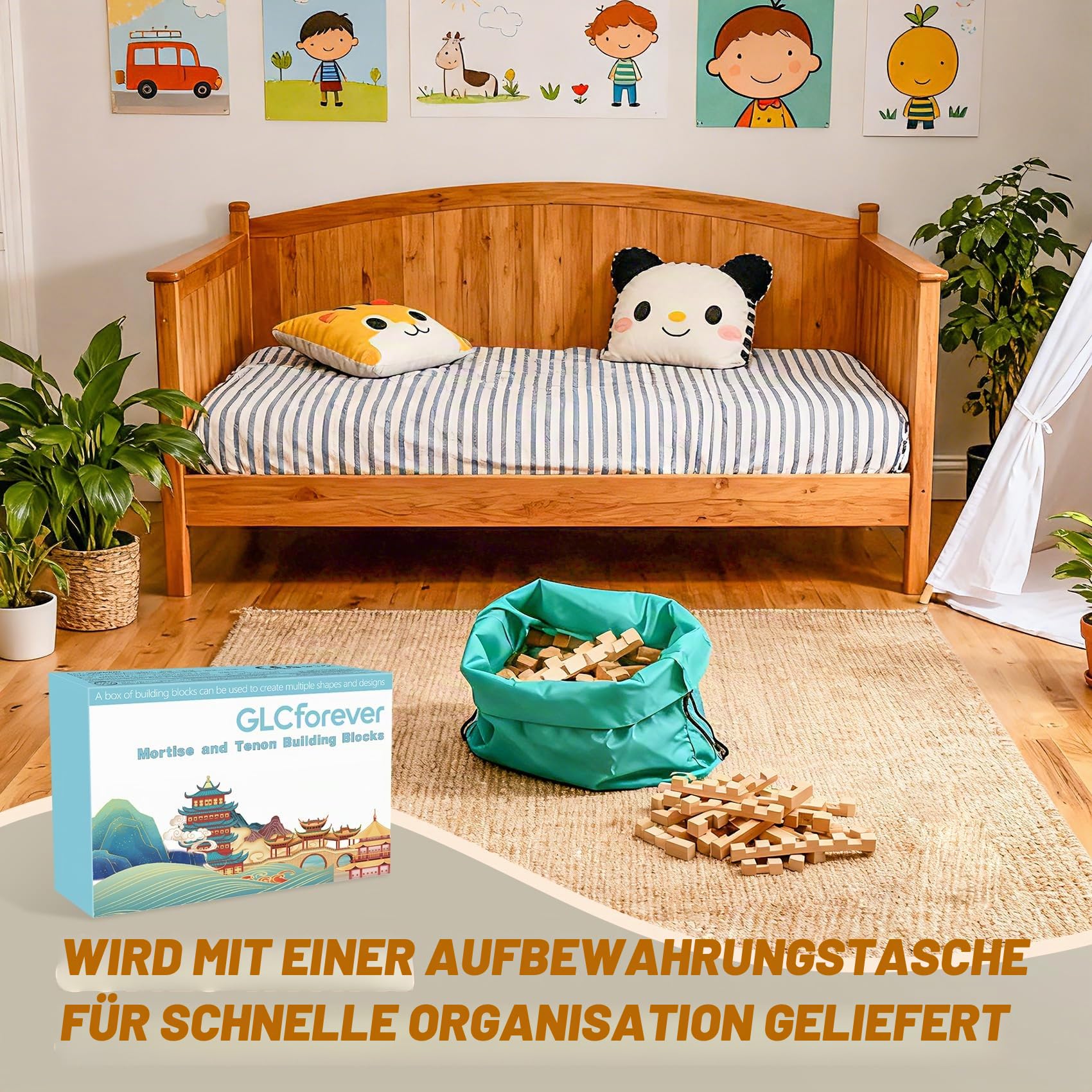 Bauklötze Holz - 15&20+ Formen, Knobelspiele für Erwachsene & Kinder, 3D Puzzle, STEM Klemmbausteine. Montessori Holzspielzeug Geschenk für Alter 5+ (20 in 1 Premium-Version)