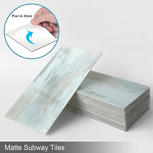 Miniatura 10 de BeNice Calcomanías mate para loseta en muro de baño, impermeables, para loseta en muro de cocina, azulejos individuales de 3.85 x 7.79 pulgadas