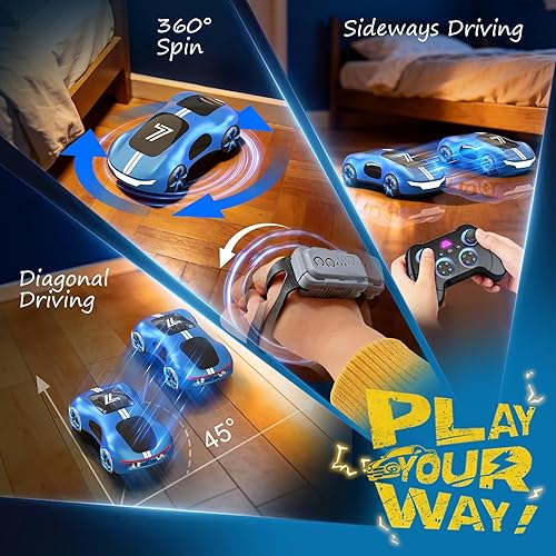 Miniatura 2 de Coche de Control Remoto con Detección de Gestos, Coche de Acrobacias RC con Derrape con Luz, Spray y Sonido, 2.4GHz Juguetes RC de Pasatiempo