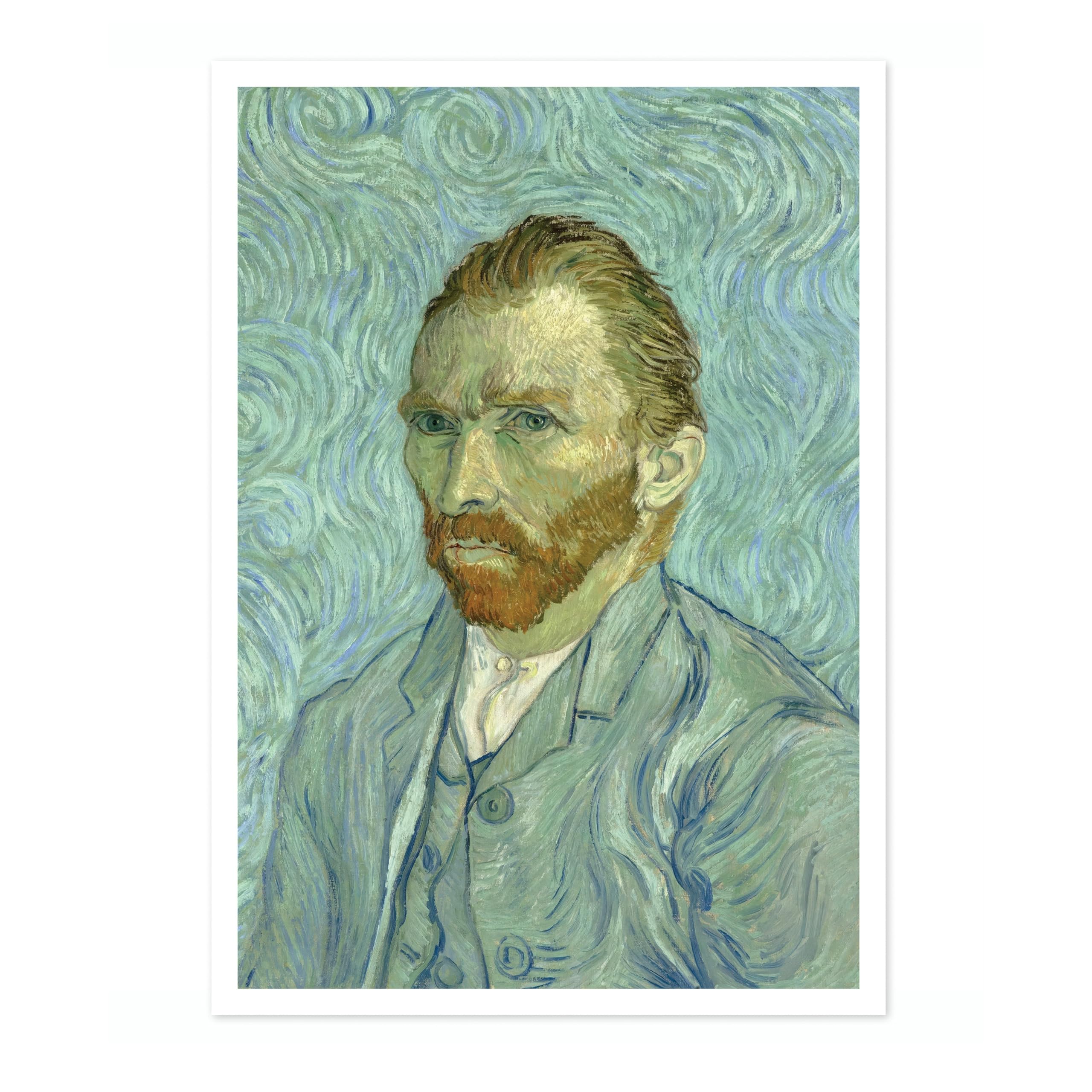 Animato Self Portrait Vincent Van Gogh Print, Classic Famous Oil Painting Print, Modern Art Exhibition, Home Decor Wall Art, Archival Matte, A5 (Print Only) - 21x14.8cm