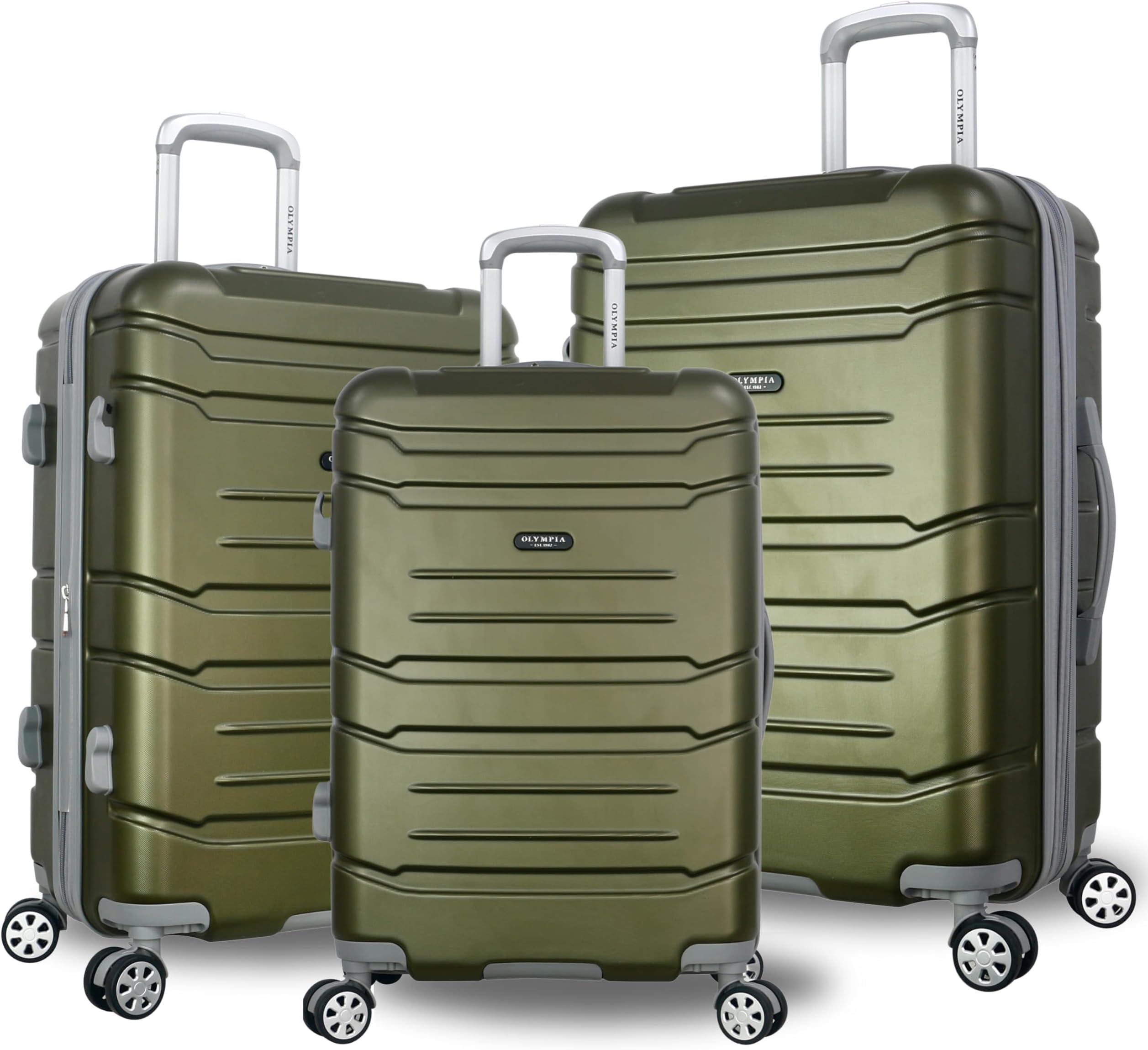 Olympia U.S.A. Denmark - HE-2200 Series, Olive, 3-Piece Luggage Set, Denmark
