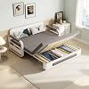 Pull Out Sofa Bed - 2 Seater Sofa Bed Settee with Storage for Adults, Grey Convertible Double Sleeper Couch for Living Room & Bedroom Width: 128cm