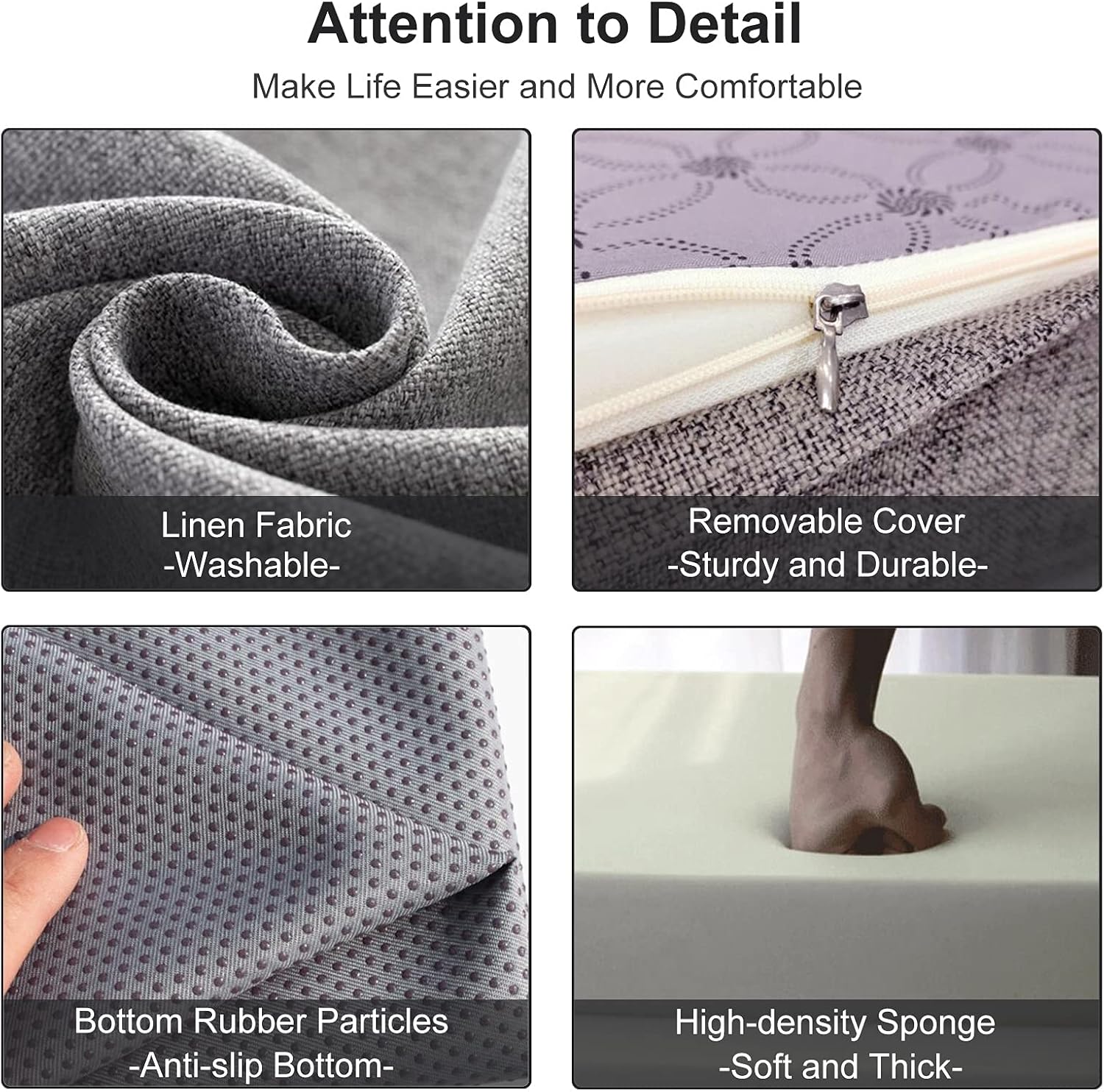 Buy Azincoer Custom Size Bench Cushion, Bay Window Seat Cushion, Thick