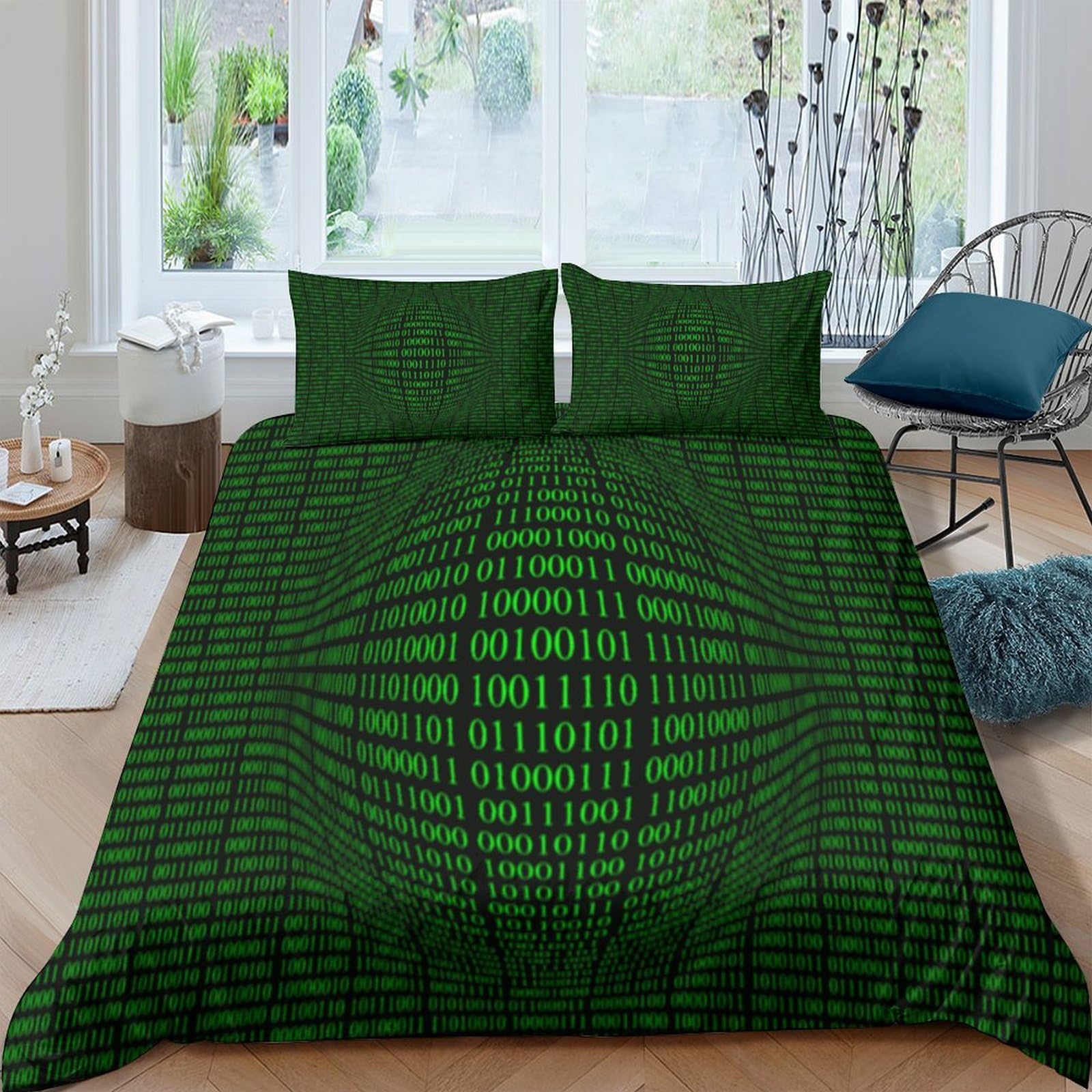 Housse de couette informatique 220x240cm avec fermeture à glissière et taies d'oreiller