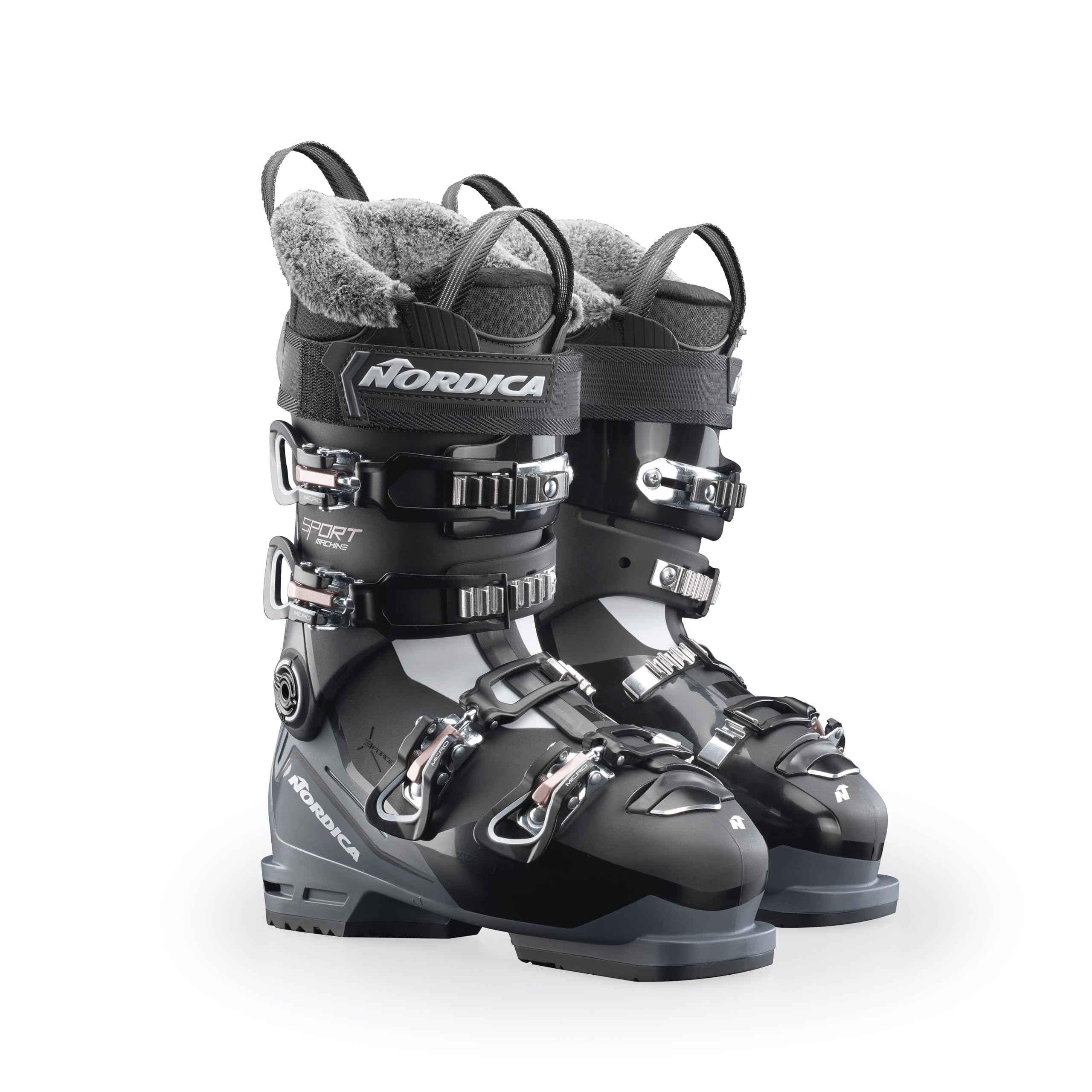 Nordica Women's Durable Warm Insulated Water-Resistant All-Mountain Sportmachine 3 75 W Ski Boots, Black/Anthracite/Pink, 24.5
