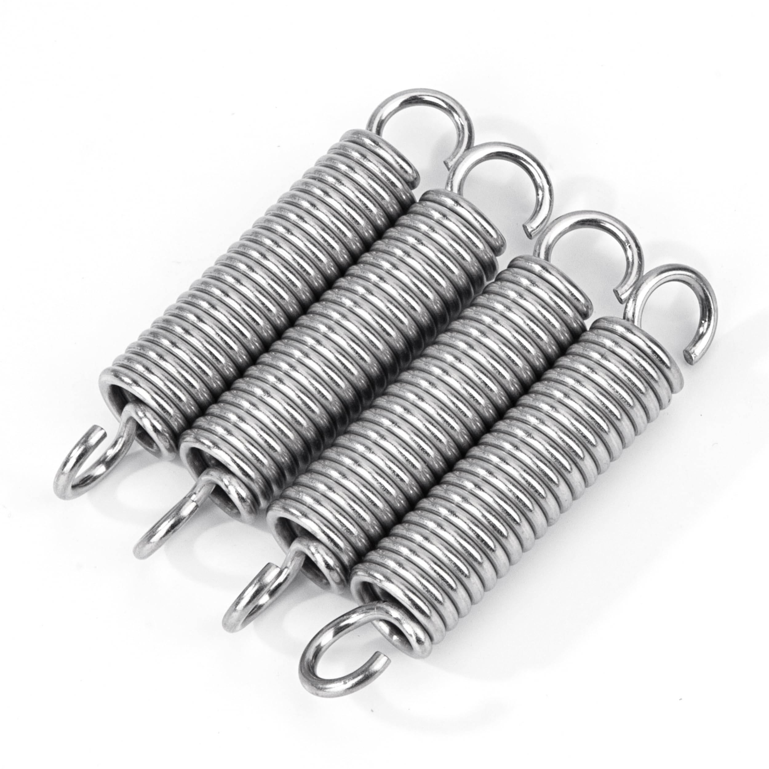 Sprężyna trakcyjna 60 mm Sprężyny napinające z hakami 90 stopni, sprężyny ze stali nierdzewnej, średnica drutu 2,0 mm, średnica zewnętrzna 12 mm, siła 12,3 kg, 4 sztuki