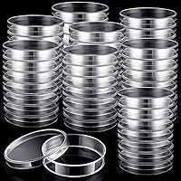 Vista 1 de Kigley 400 unidades de platos de Petri de plástico estériles con tapas, platos de Petri de cultivo transparentes de 60 mm de diámetro x 15 mm