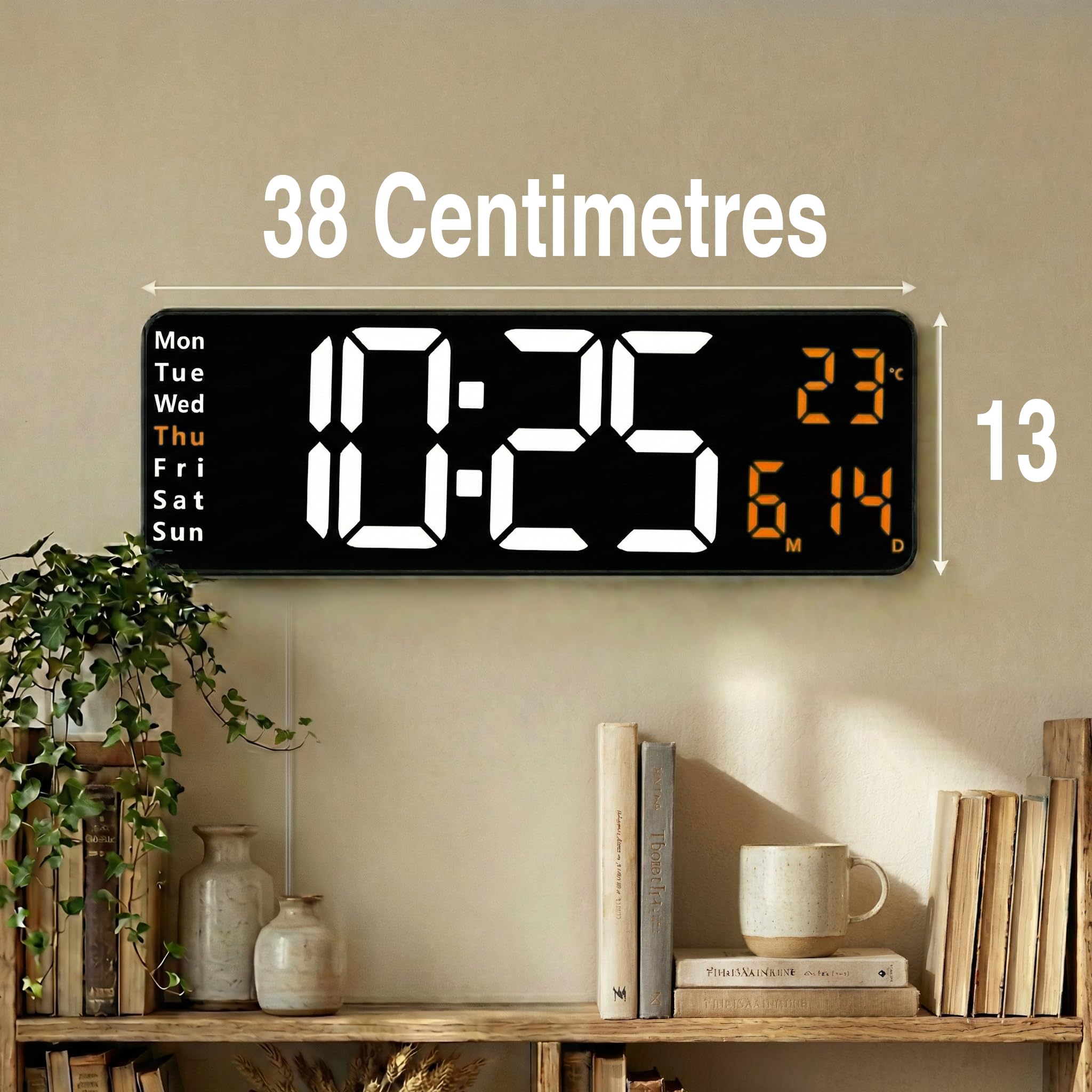 Ultima Digitale klok met led verlichting - Wandklok voor aan de muur - 4in1