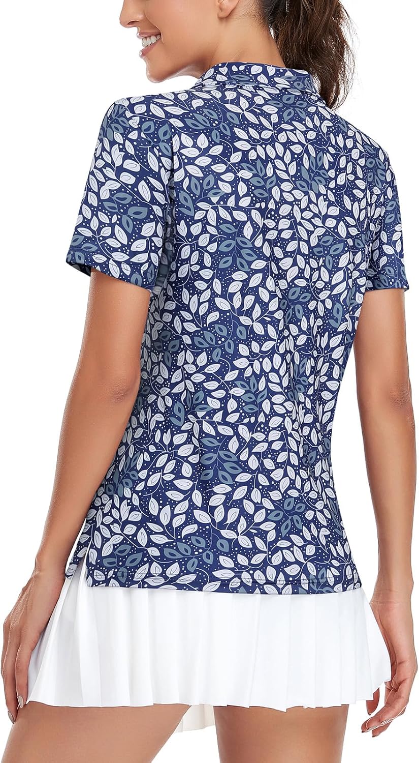 Viracy Womens Golf Shirt UPF50+ Sun Protection Short Sleeve 1/4 Zip Up Polo Workout Tops Fast Dry Fit Moisture Wicking - Image 3