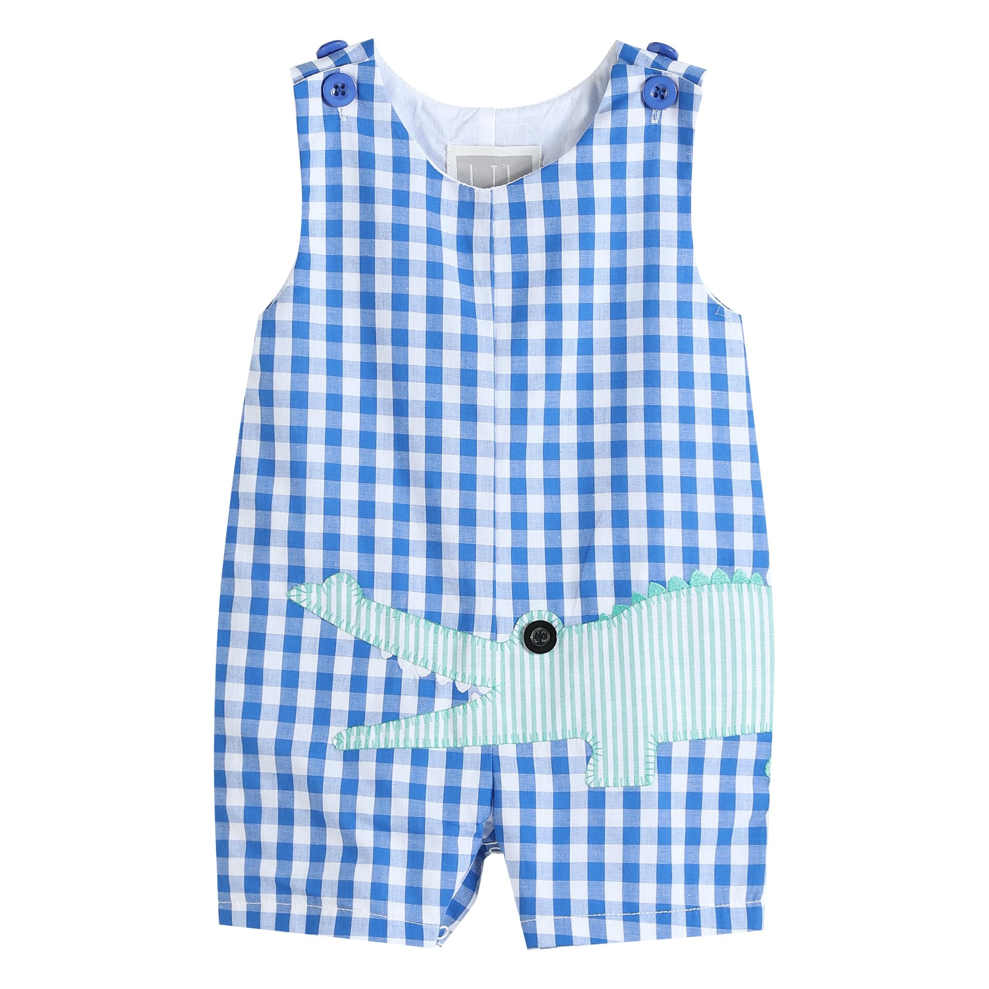 Lil cactus Royal Blue and Green Alligator Shortall, 2T