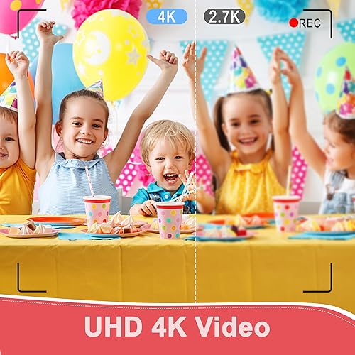 Miniatura 2 de Cámara digital compacta pequeña para niños cámara de video 4K de 64 MP con tarjeta microSD de 32 GB zoom digital de 18X, cámara de enfoque