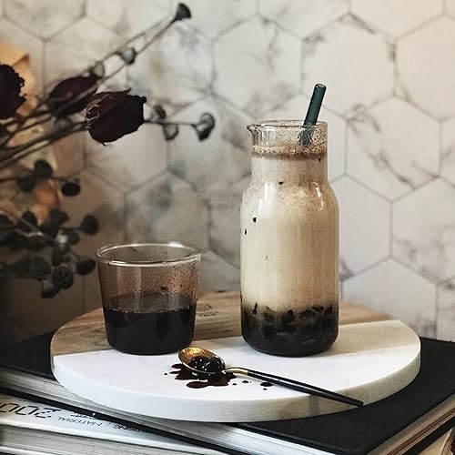 Miniatura 4 de Juego de jarra de agua y vidrio de 186fl oz con vaso de vidrio para una práctica bebida de medianoche jarra de agua de jugo de vidrio y botella de