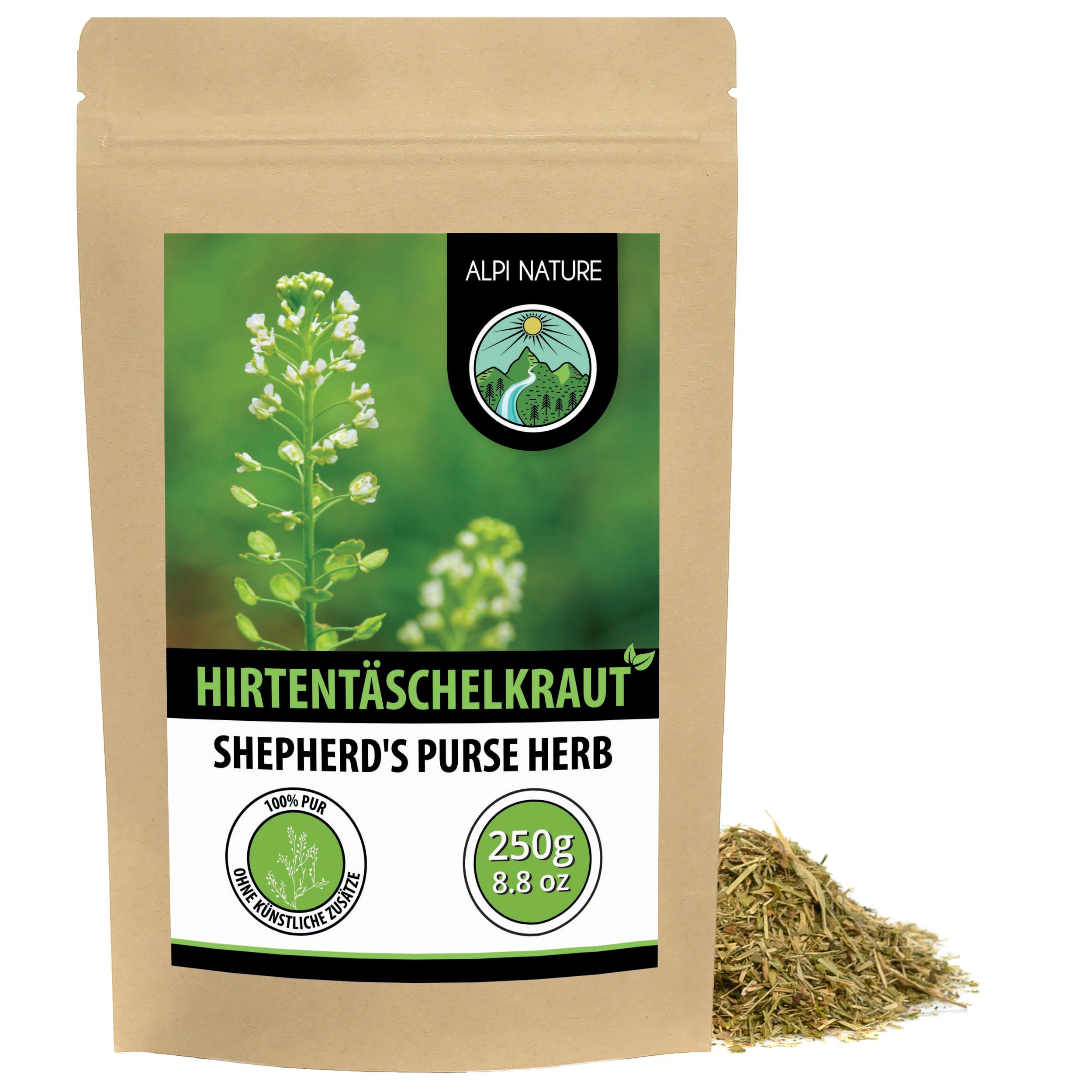 Alpi Nature Hirtentäscheltee 250g, Hirtentäschelkraut geschnitten, Hirtentäschel Tee, Kräutertee