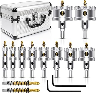 ASNOMY 12PCS TCT Hole Saw Kit for Hard Metal, 5/8