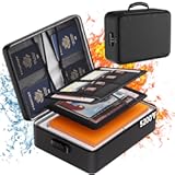 DocSafe 5200°F Document Organizer with Lock,Upgraded Heat Insulated Fireproof&Waterproof Box 8 Layers File Organizer,Portable Home Travel Safe Storage for Important Documents, Files and More