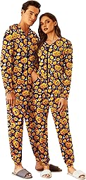 Ekouaer Christmas Matching Onesie for Couples Zipper One Piece Pajamas Adult Hooded Jumpsuit with Pockets