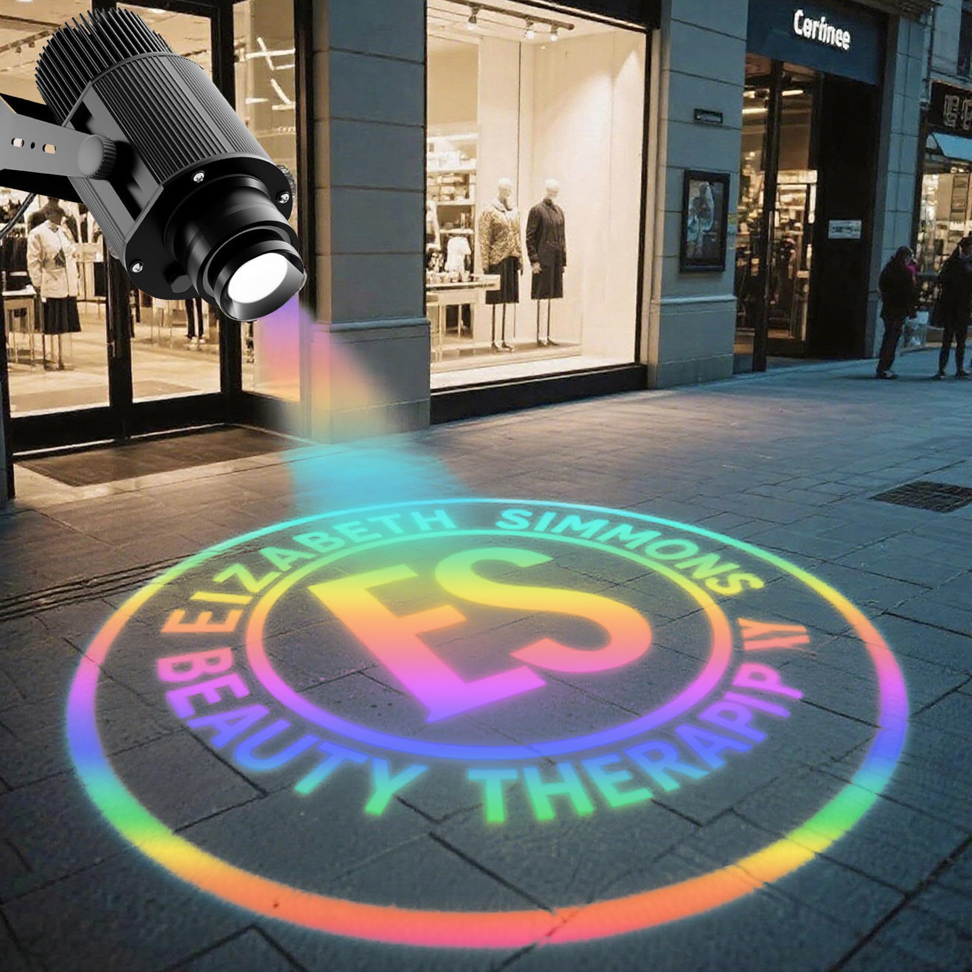 Aslanka 50w Logo Projector Lights, Custom GOBO Projectors for Business Rotating Store Floor Personalized Wall Outdoor Waterproof IP67 for Shop Advertising,Wedding Stage, Business Display