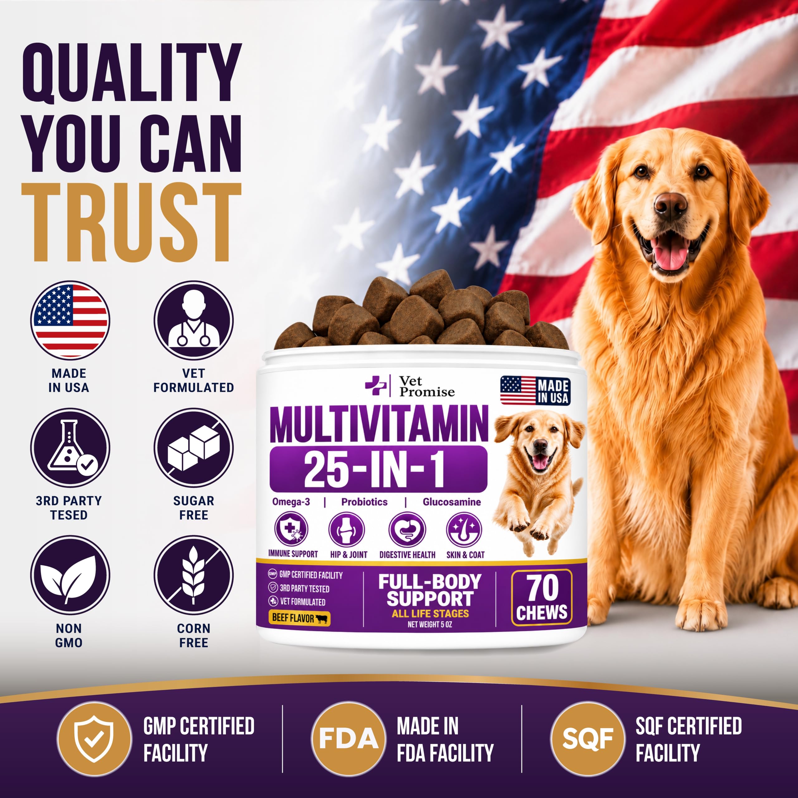 25-in-1 Dog Vitamins and Supplements, Dog Multivitamin Chews w/Glucosamine — Amazon image 4