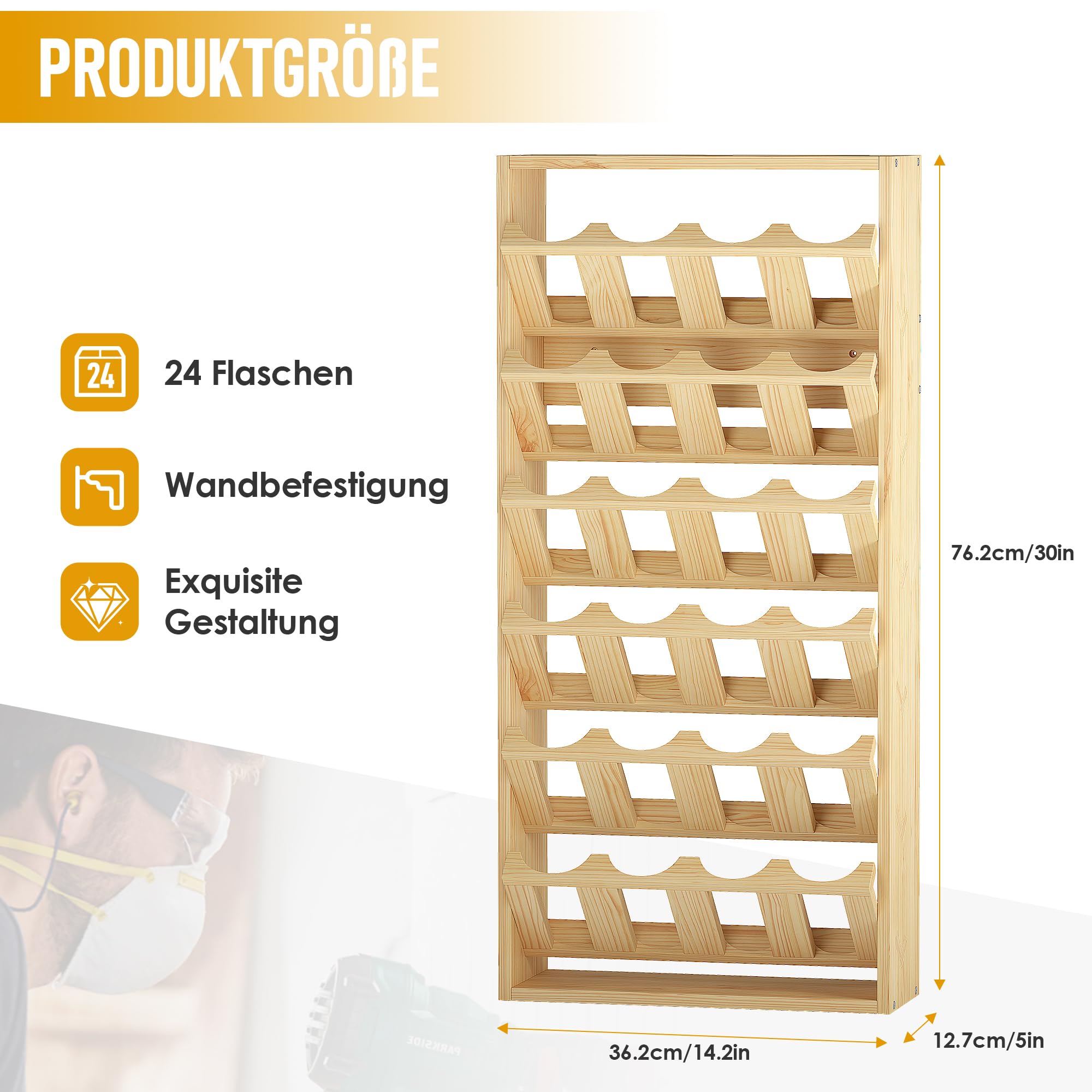 Sprühdosenhalter zur Wandmontage, 6-Tier Sprühdosenhalter Aufbewahrungsregal, 24 Sprühflaschen Farbflaschen Organizer Mit Großem Fassungsvermögen, Farbdosenhalter für Werkstätten, Garagen
