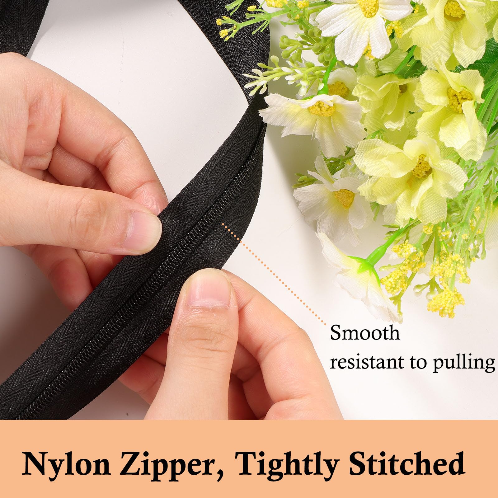 LongZYU 10 M Noir Fermeture Éclair Sans Fin 3 Fermeture Eclair Au Metre