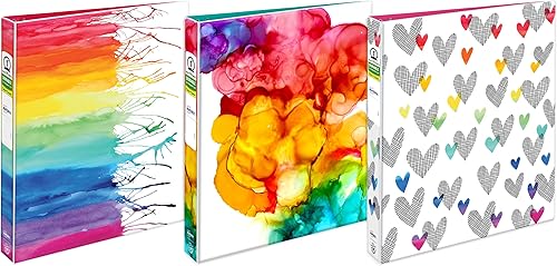 Miniatura 8 de Avery + Carpeta Amy Tangerine Designer Collection, anillos redondos de 1 pulgada, capacidad para 175 hojas, mancha de tinta arcoíris (28341)