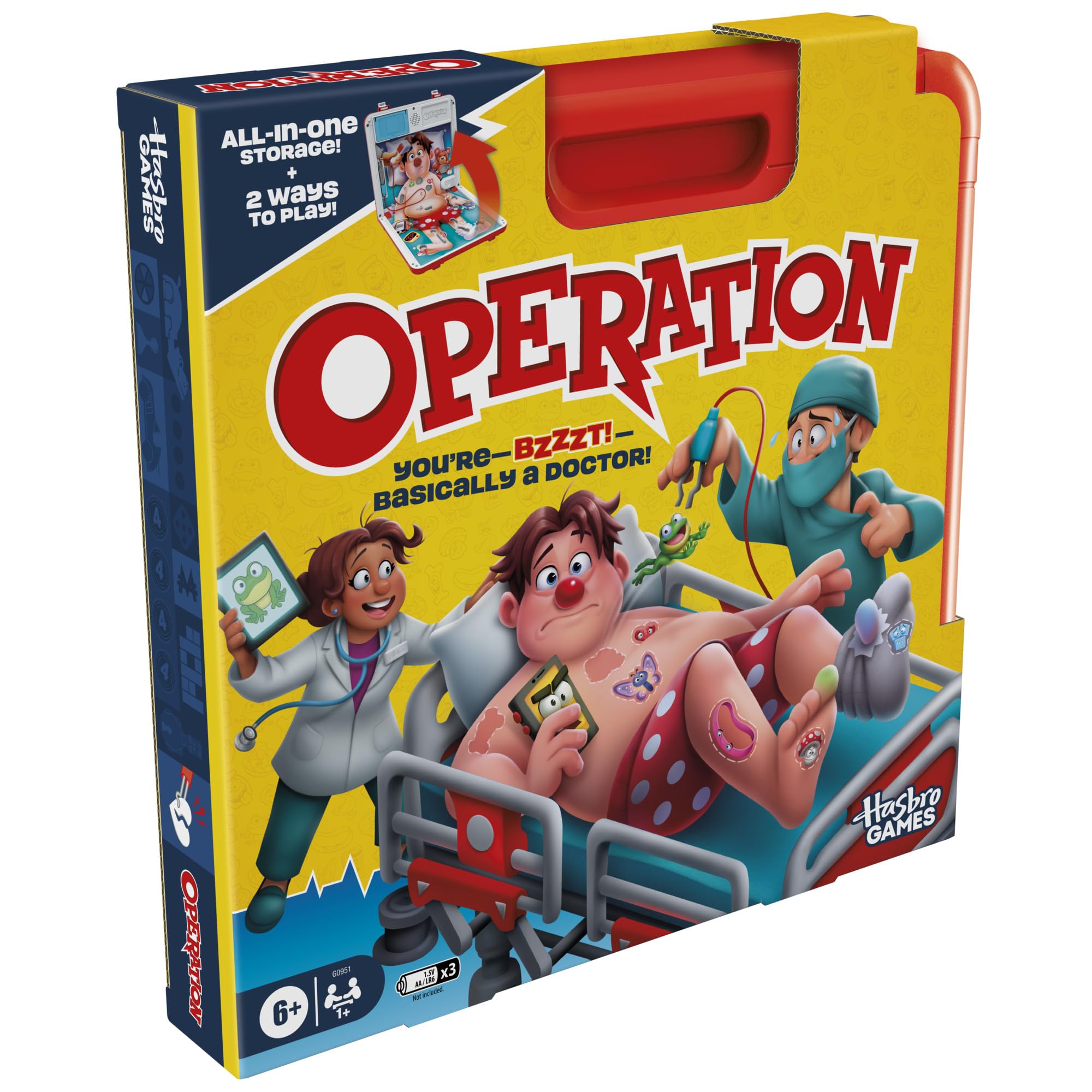 Operation - Gioco da tavolo elettronico con custodia per il trasporto, versione inglese