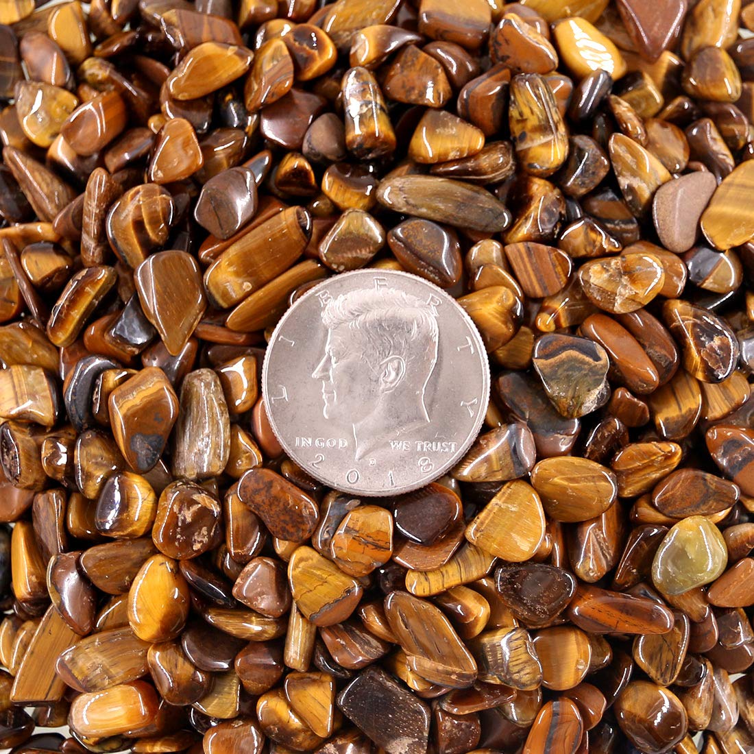 Swpeet 1 Pound Tiger's Eye Small Tumbled Chips Stone Gemstone Chips Crushed Pieces Irregular Shaped Stones Crystal Chips Stone Perfect for Jewelry Making Home Decoration