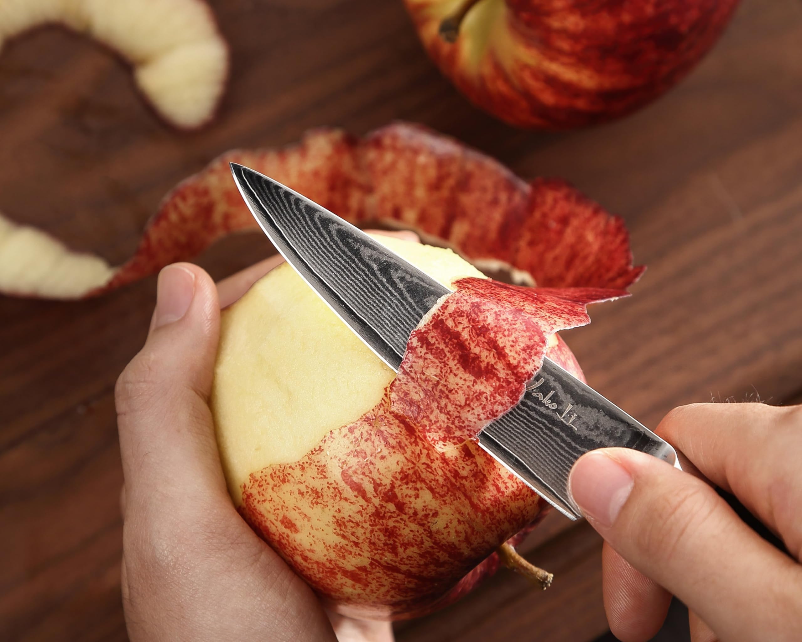 Wakoli EDIB Essentials Scharfes Damast Küchenmesser Messerset - Chefmesser, Santoku & Gemüsemesser - Kochmesser aus 67 Lagen Damaststahl VG10 Kern 60±1 HRC - Pakkaholzgriff - Küchen Messer in Holzbox
