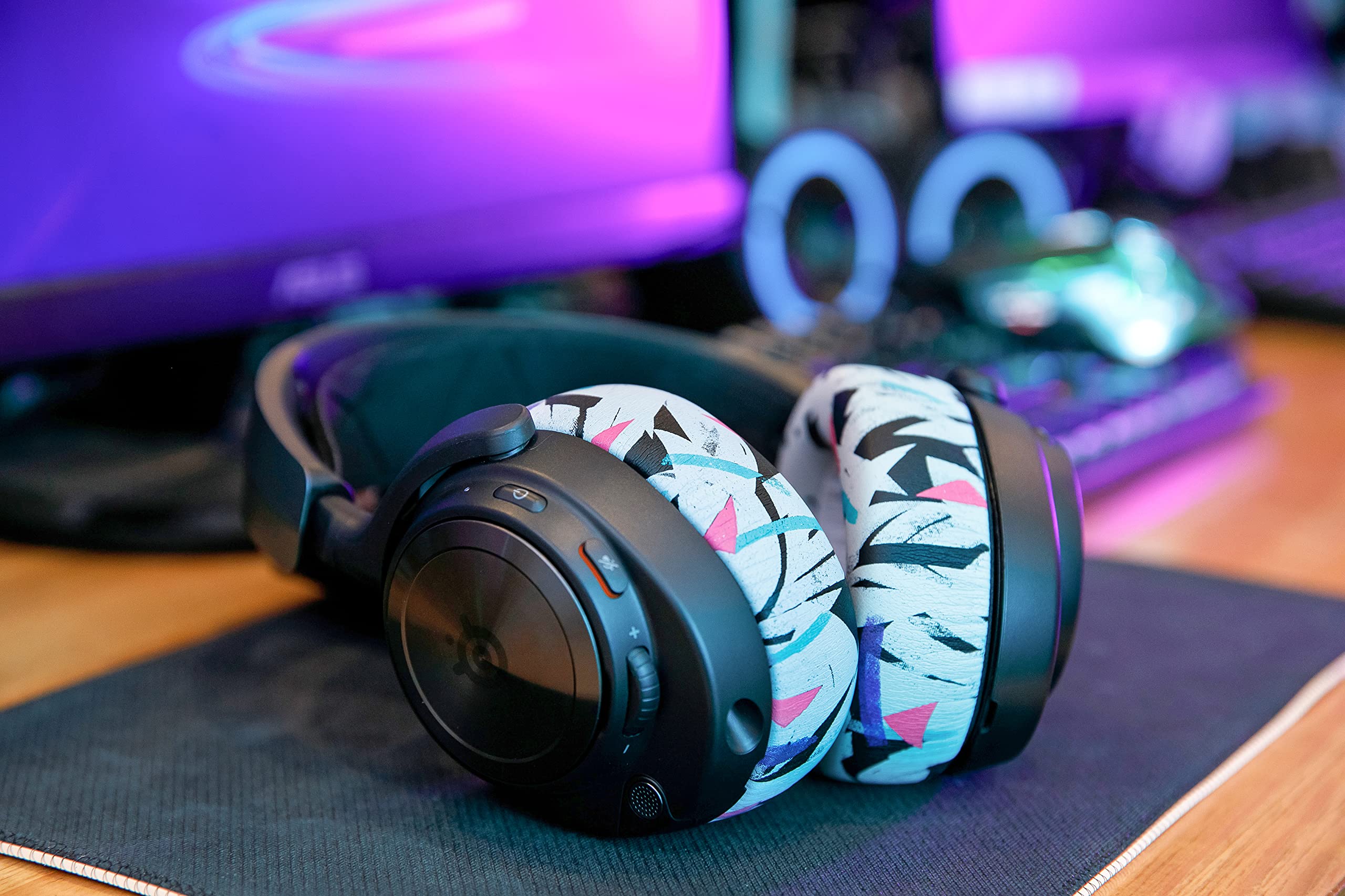 WC PadZ Nova Pro Wireless – Ohrpolster für Arctis Nova Pro Wireless | Von Wicked Cushions | Auch für SteelSeries Nova Elite und Nova Pro Omni, extra dick und bequem | 90's White